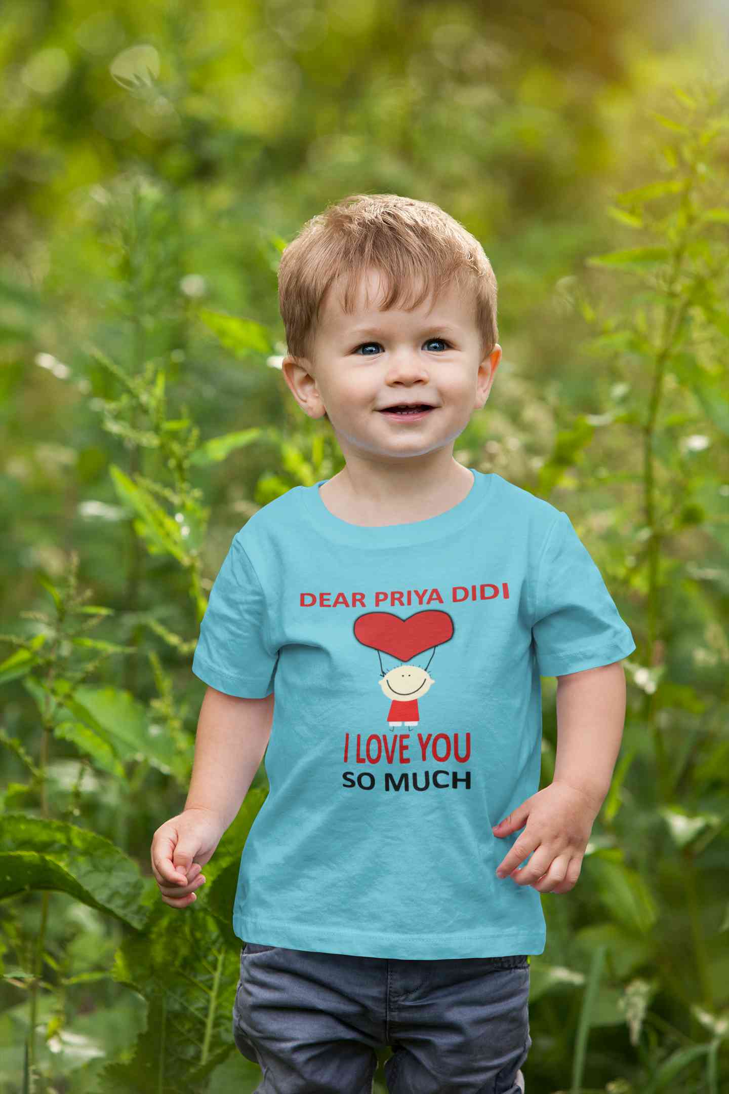 Custom Name I love My Didi So Much Half Sleeves T-Shirt for Boy-FunkyTeesClub