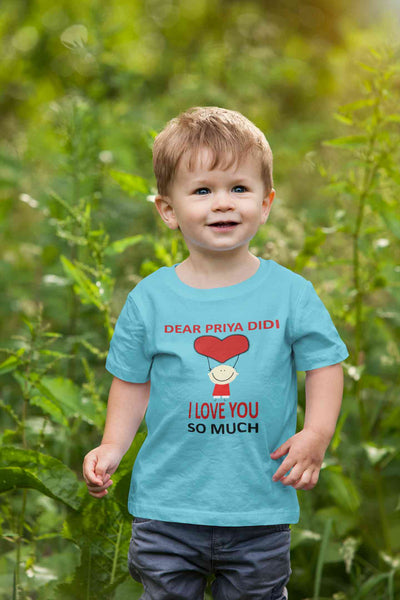 Custom Name I love My Didi So Much Half Sleeves T-Shirt for Boy-FunkyTeesClub