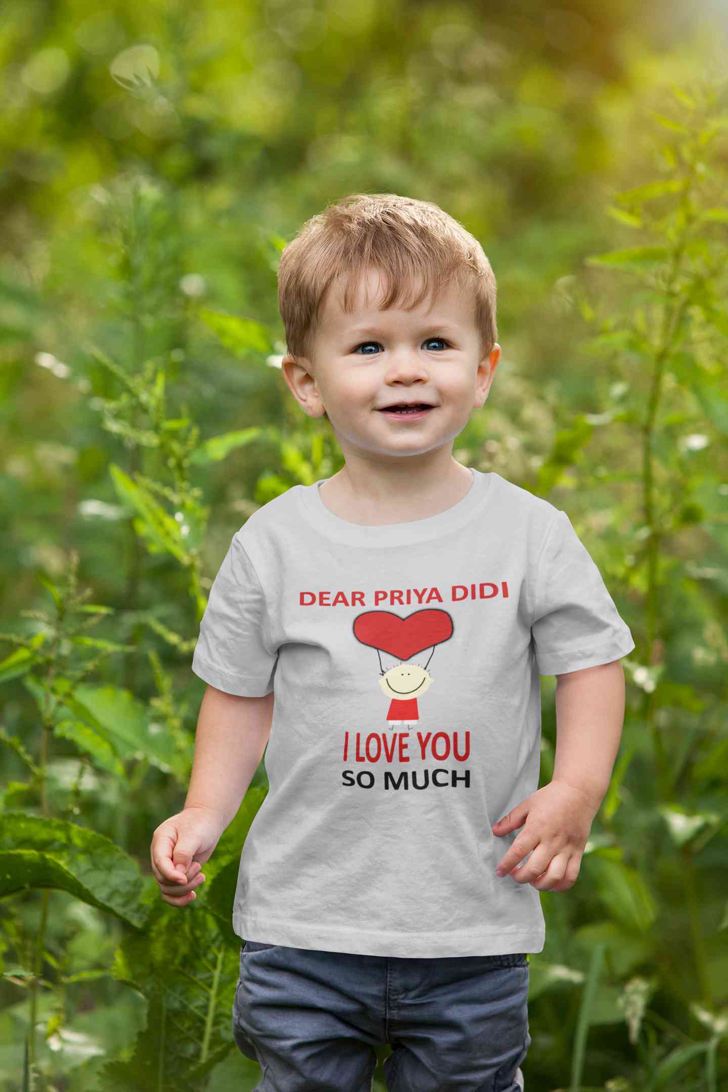 Custom Name I love My Didi So Much Half Sleeves T-Shirt for Boy-FunkyTeesClub