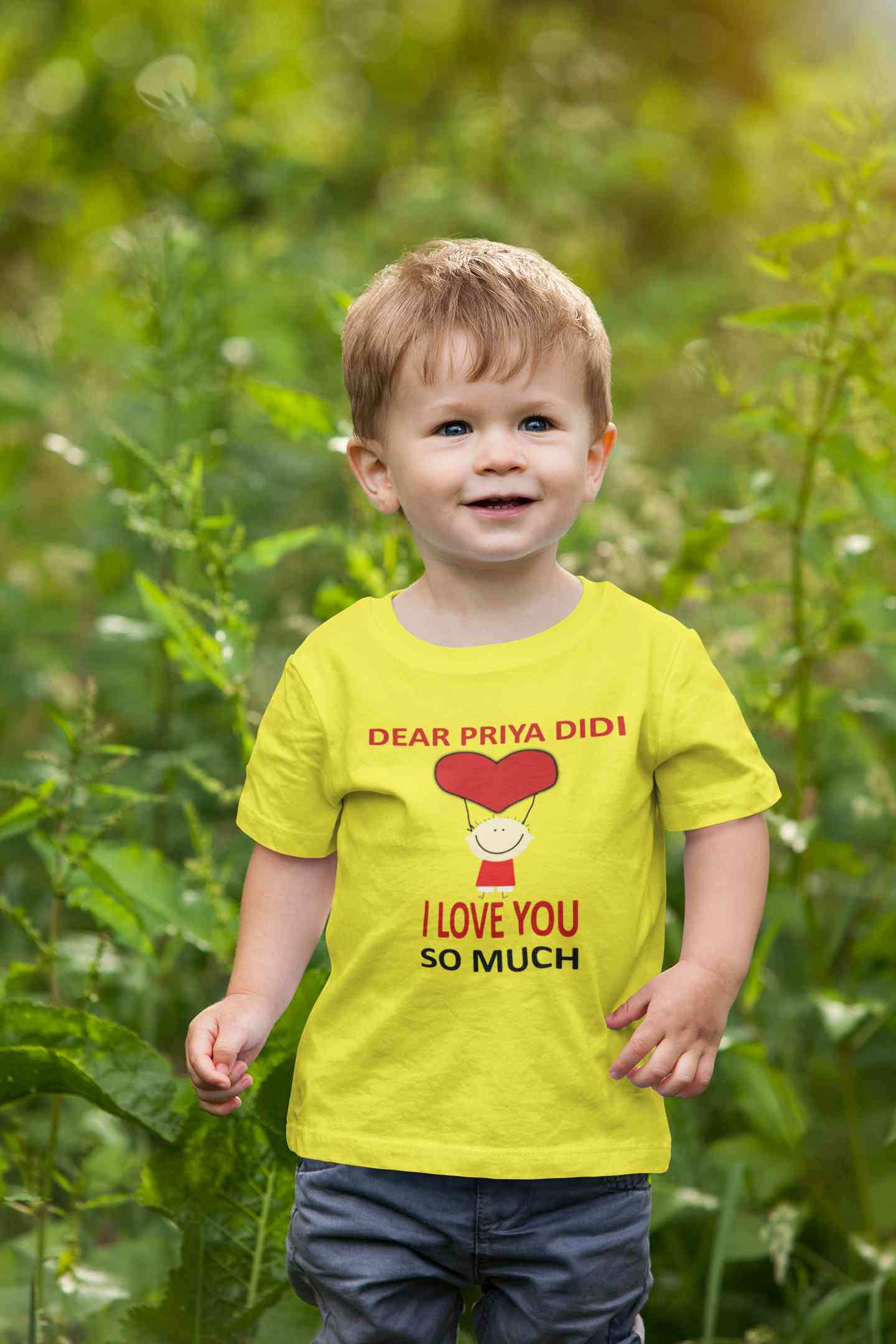 Custom Name I love My Didi So Much Half Sleeves T-Shirt for Boy-FunkyTeesClub