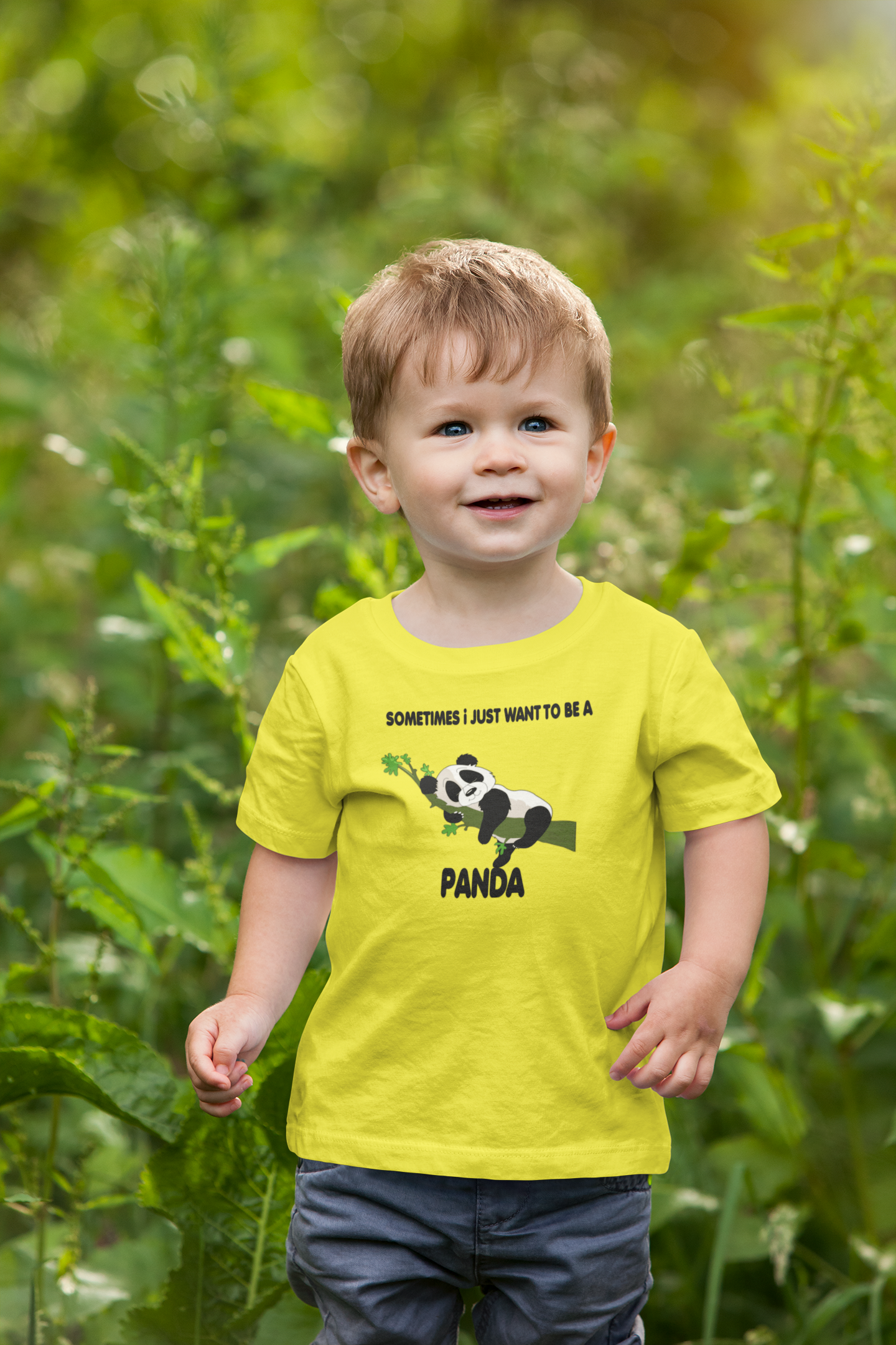 Sleeping Panda Half Sleeves T-Shirt for Boy-FunkyTeesClub