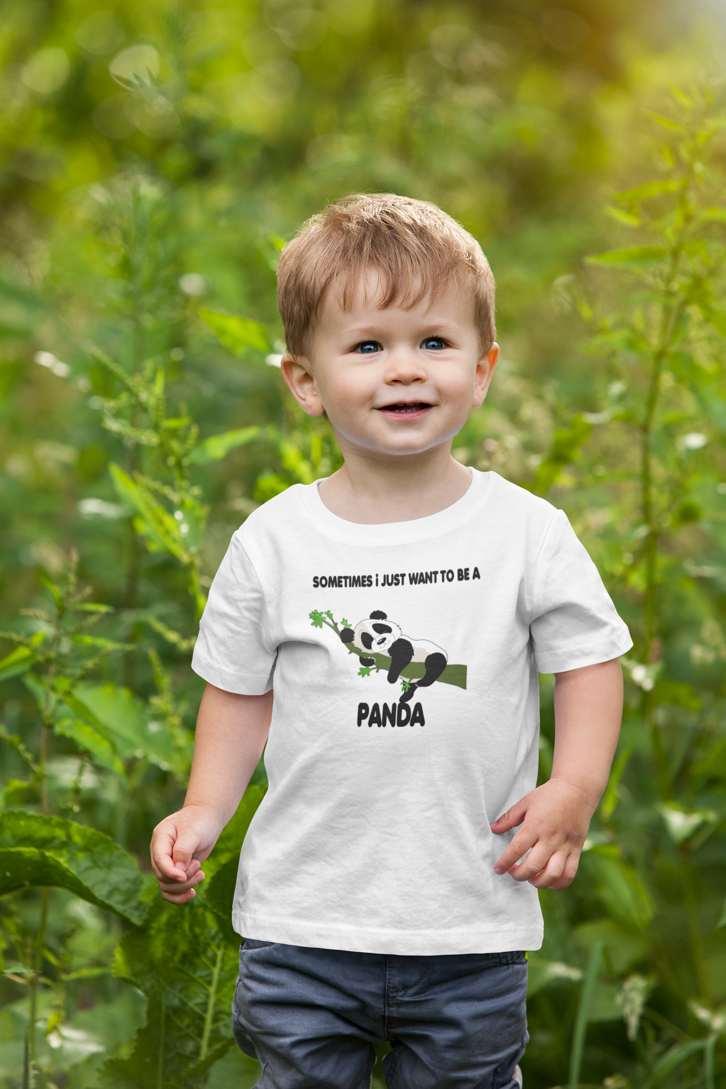 Sleeping Panda Half Sleeves T-Shirt for Boy-FunkyTeesClub