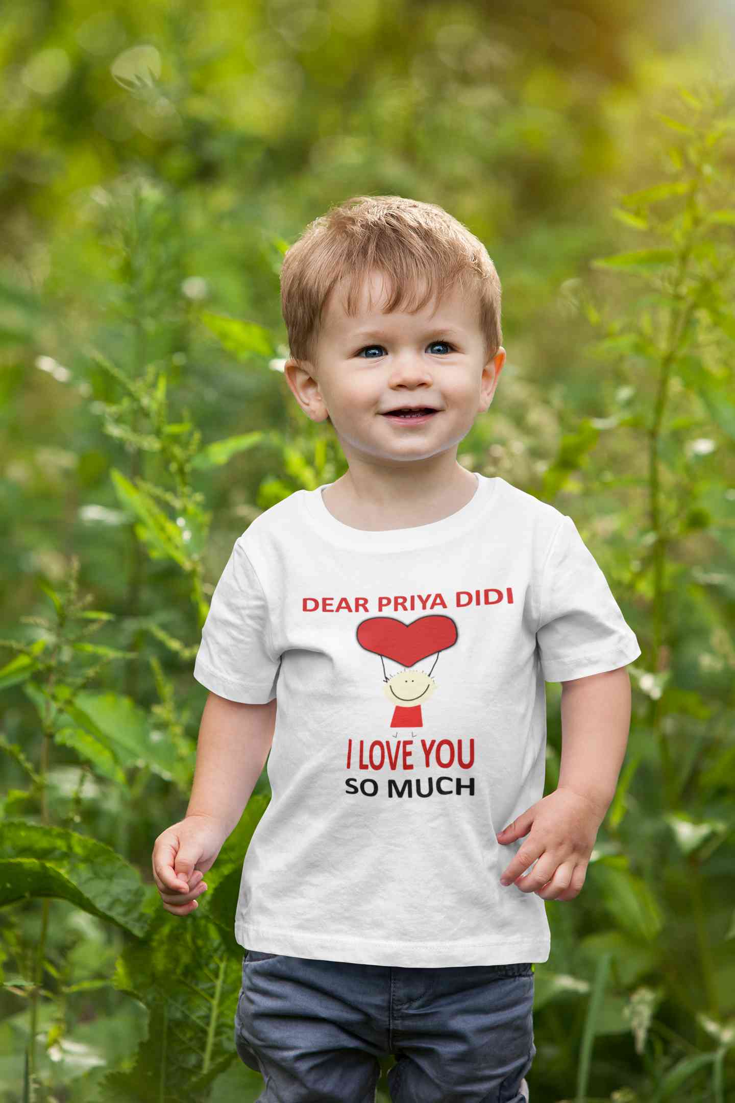 Custom Name I love My Didi So Much Half Sleeves T-Shirt for Boy-FunkyTeesClub