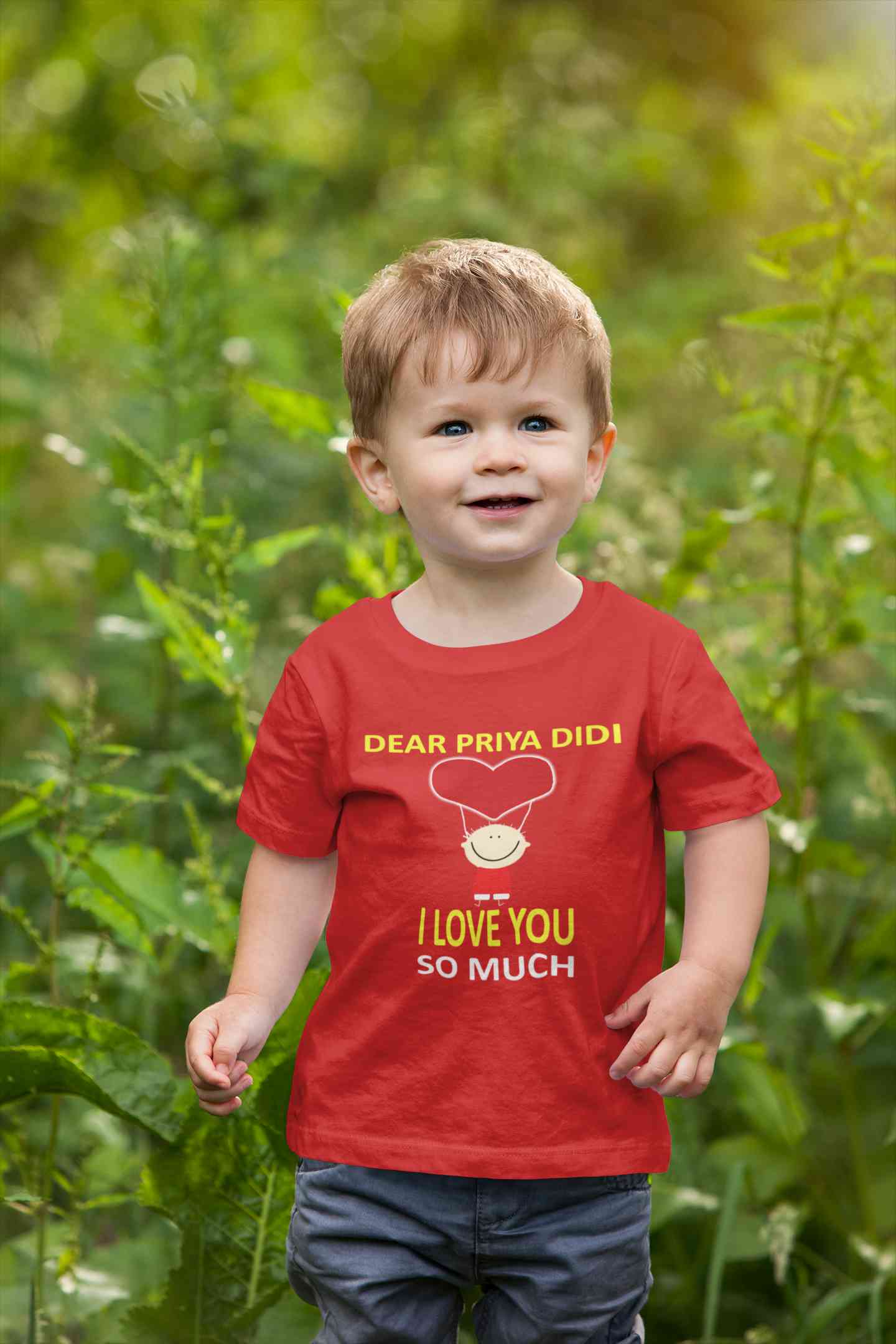 Custom Name I love My Didi So Much Half Sleeves T-Shirt for Boy-FunkyTeesClub
