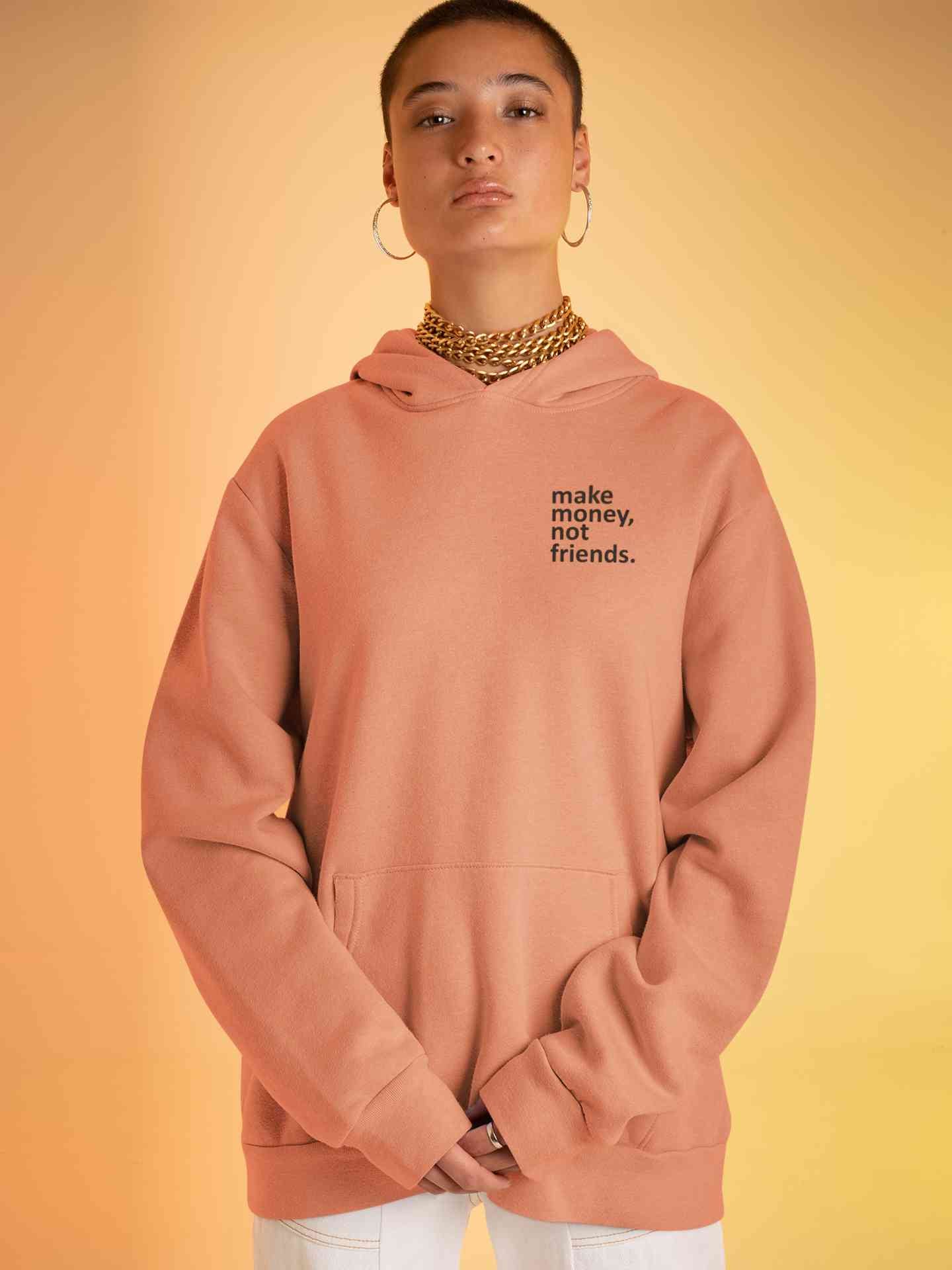 Make Money Not Friends Minimals Hoodies for Women-FunkyTeesClub
