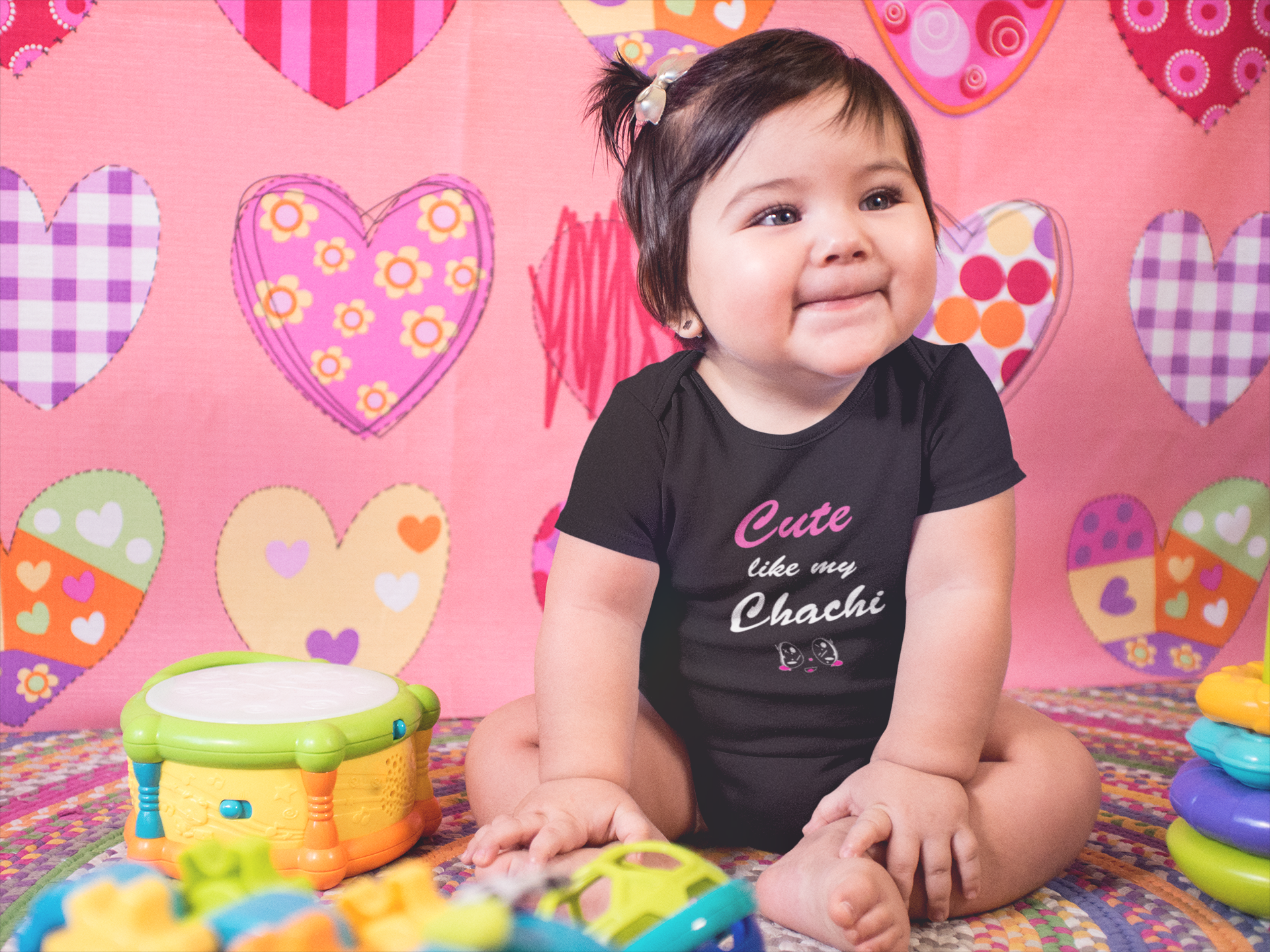 Cute Like Chachi Black Rompers for Baby Girl - FunkyTeesClub