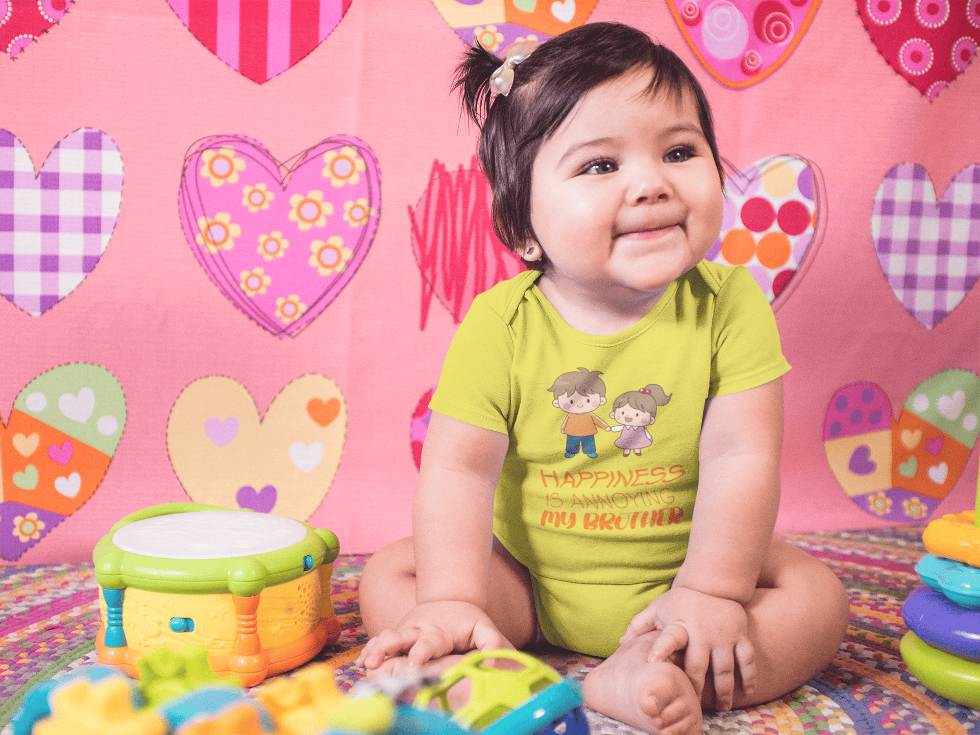 Happiness Is Annoying My Brother Rakshabandhan Rompers for Baby Girl- FunkyTeesClub
