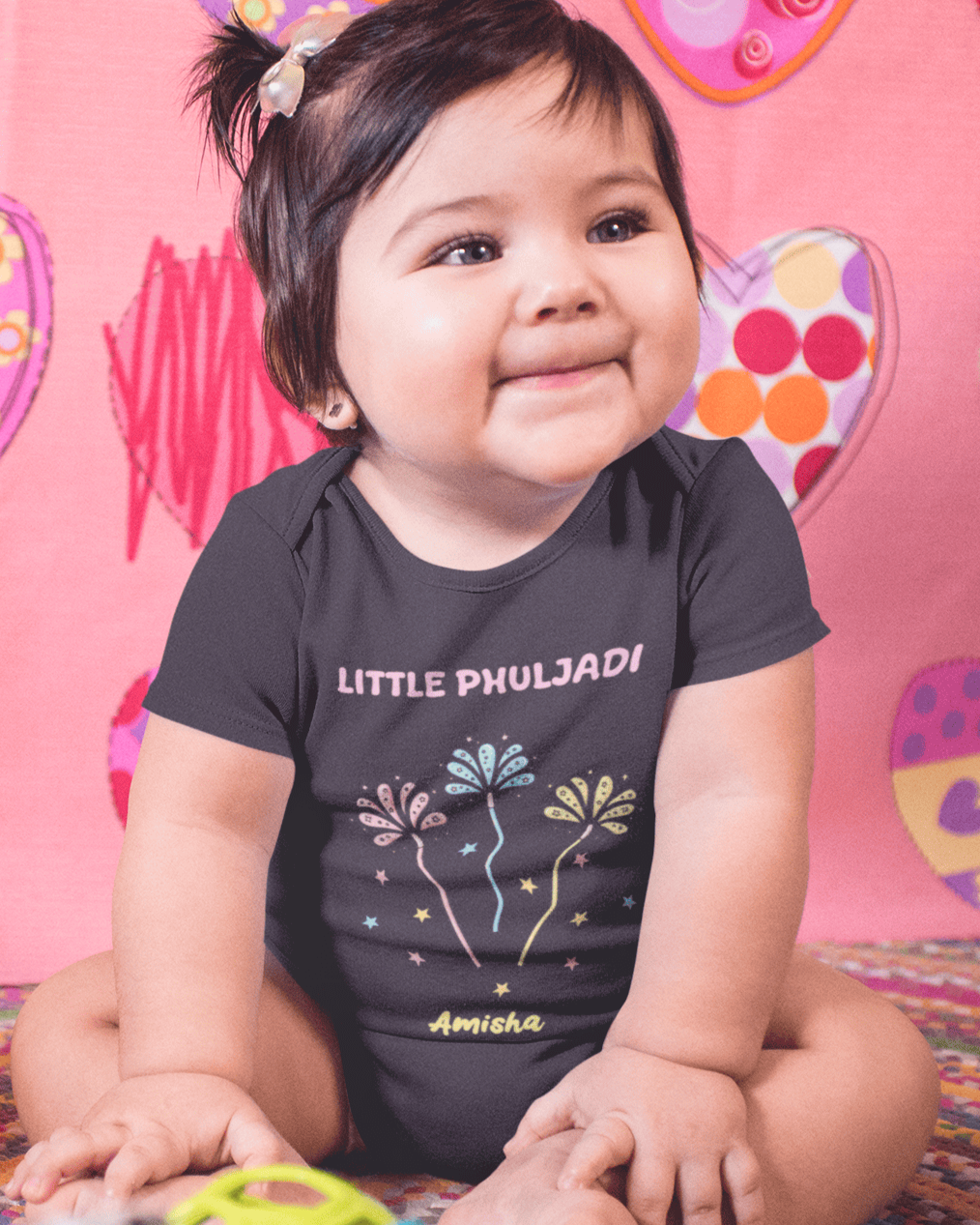 Custom Name Little Phuljadi Diwali Rompers for Baby Girl- FunkyTeesClub