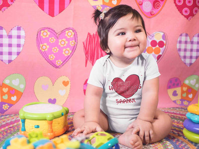 Custom Name 1st Valentine Rompers for Baby Girl- FunkyTeesClub