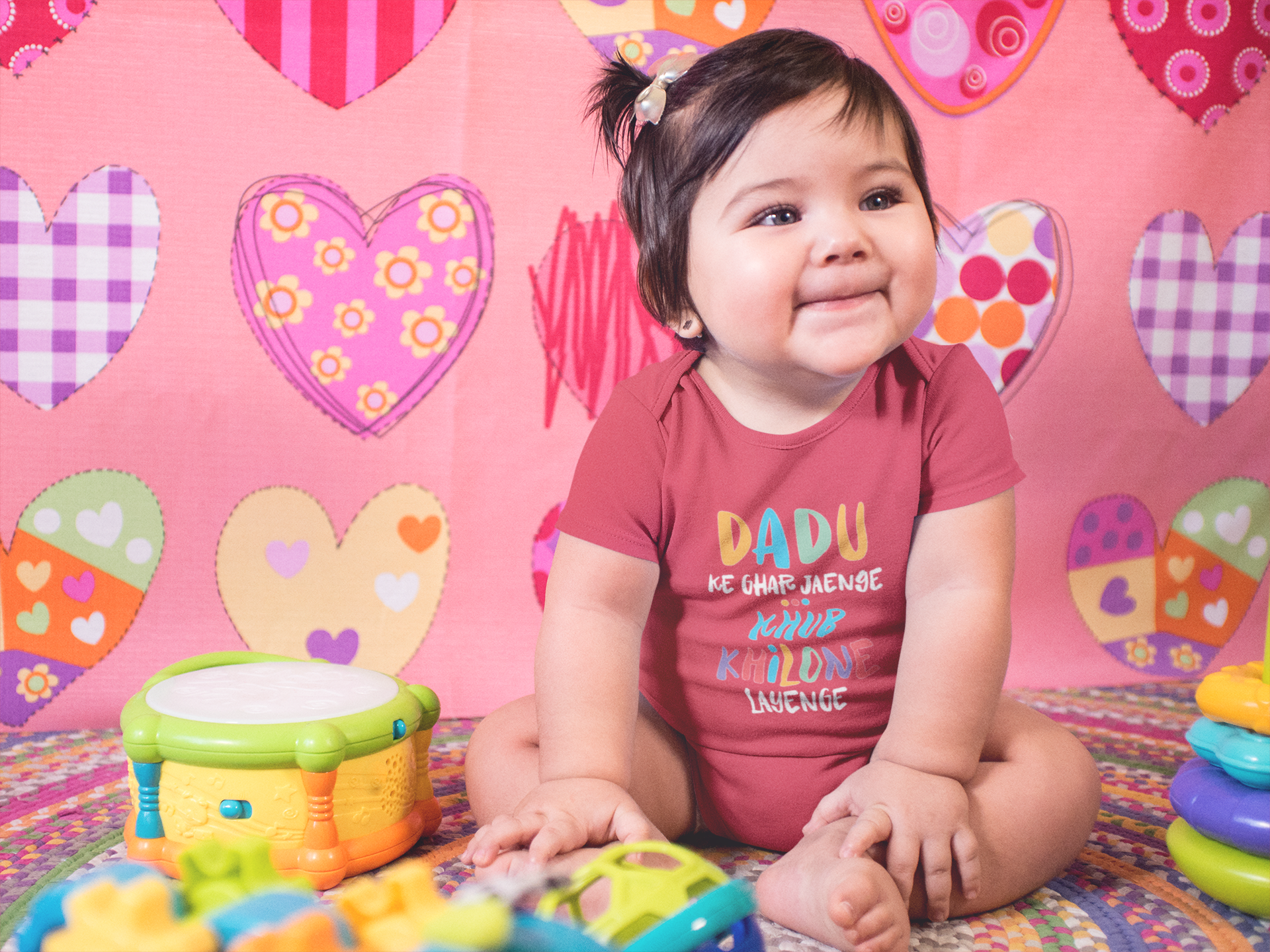 Dadu Ke Ghar Jayege Rompers for Baby Girl- FunkyTeesClub