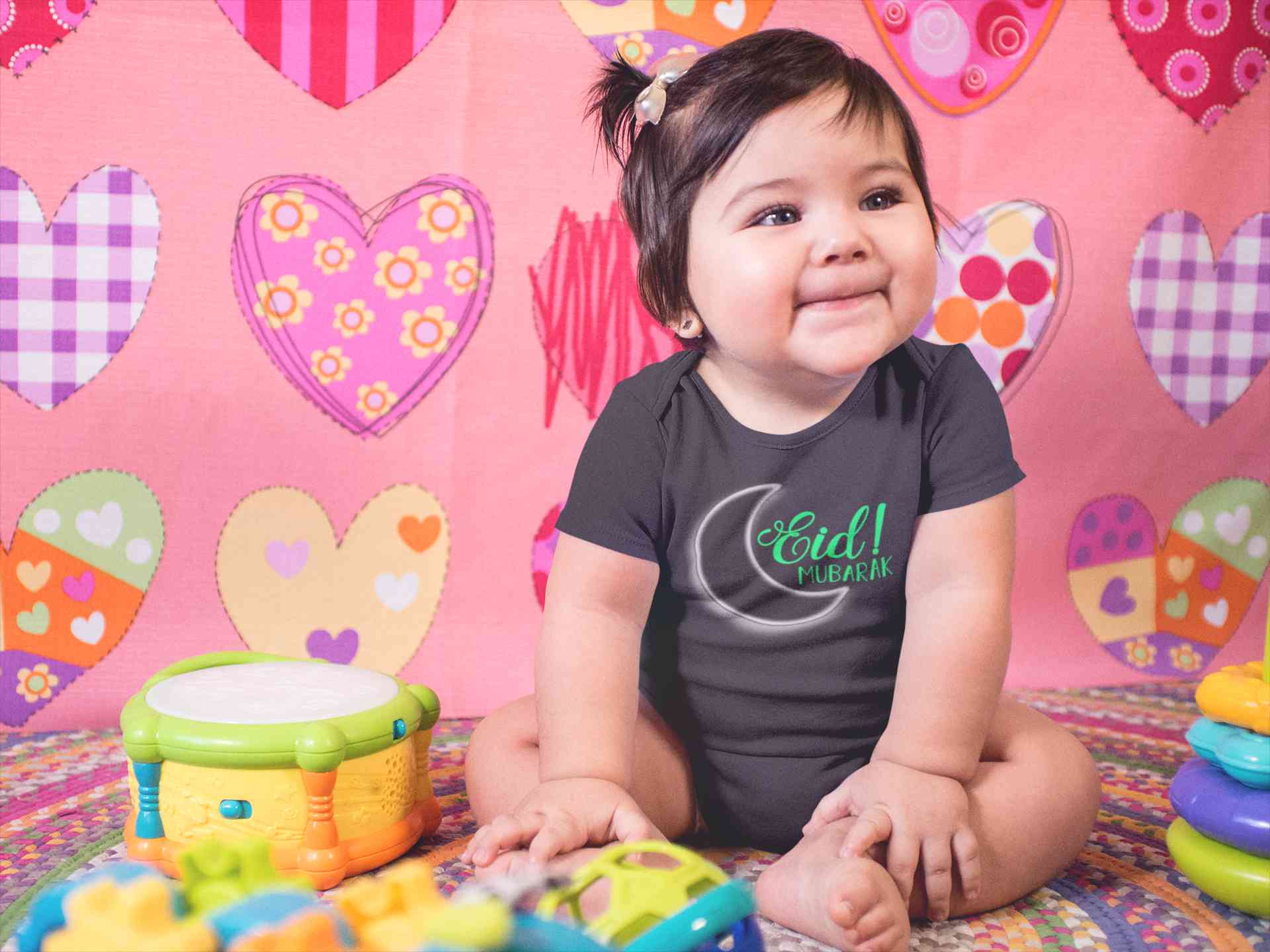 Eid Mubaaarak Rompers for Baby Girl- FunkyTeesClub