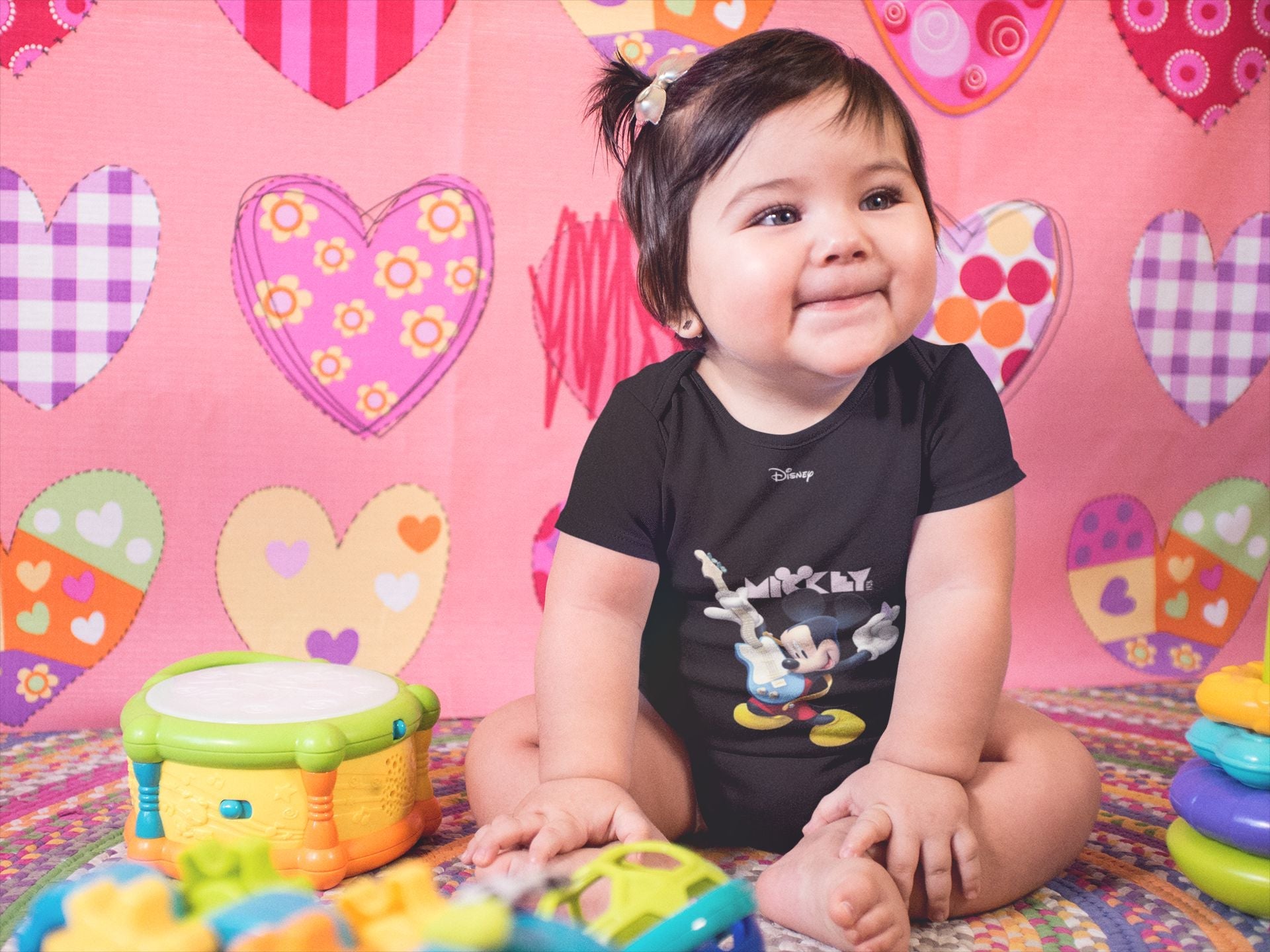 Playing Guitar Cartoon Rompers for Baby Girl- FunkyTeesClub