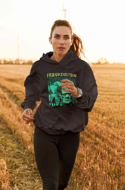 Horror Theme Frankenstein Hoodies for Women-FunkyTeesClub