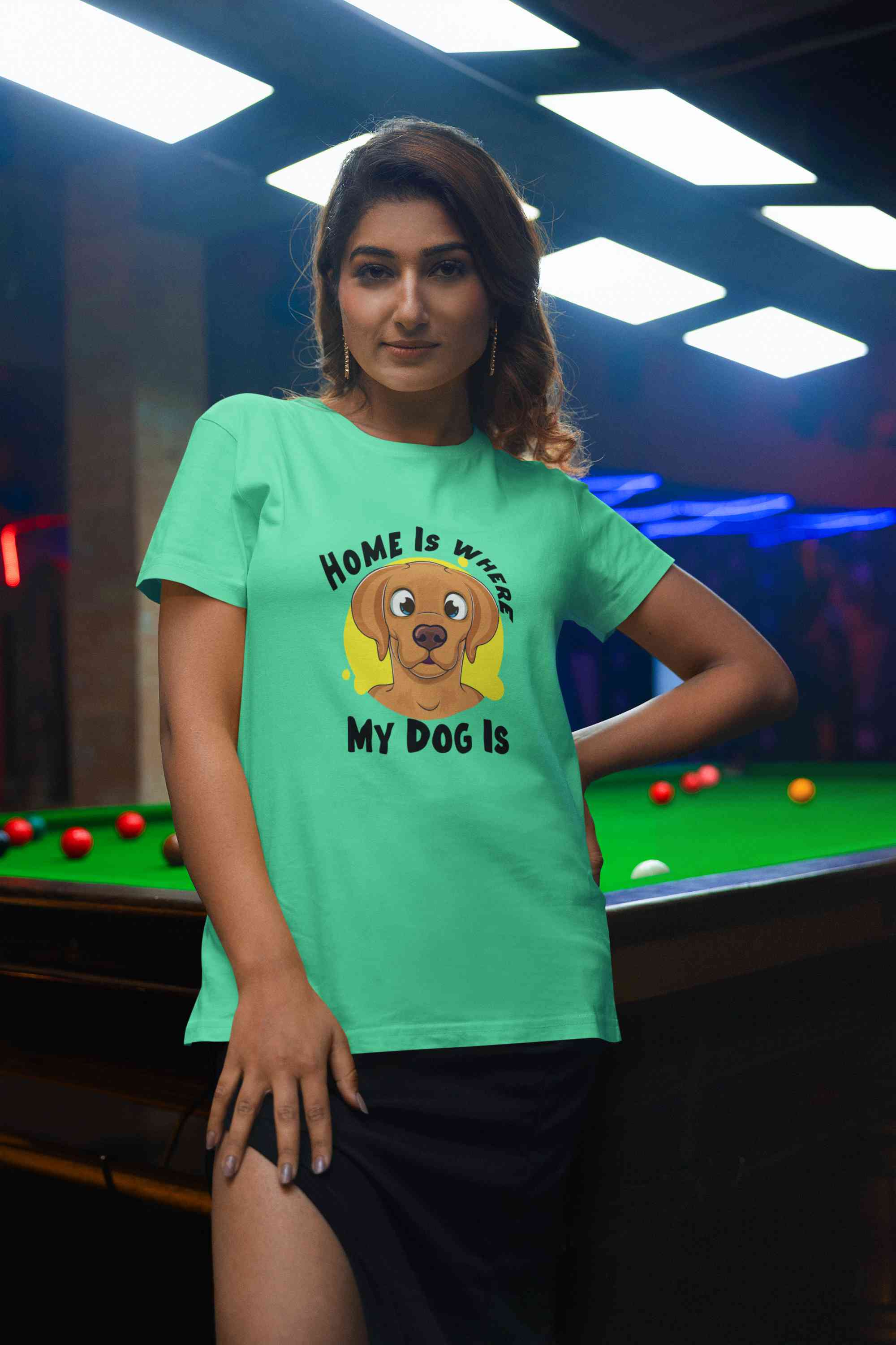 Home Is Where My Dog Is Women Half Sleeves T-shirt- FunkyTeesClub