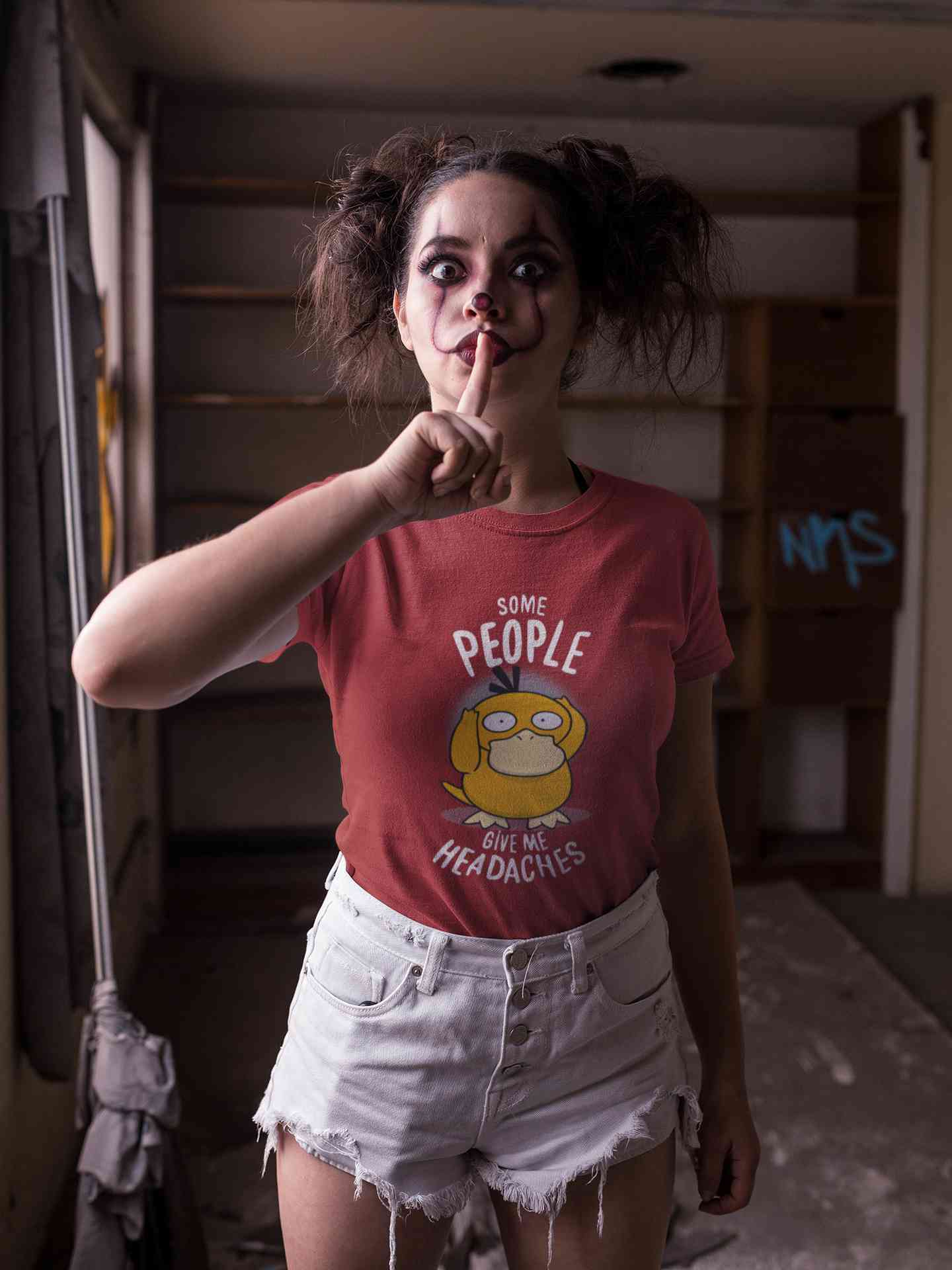Some Peoples Give Me Headache Funny Graphic Women Half Sleeves T-shirt- FunkyTeesClub