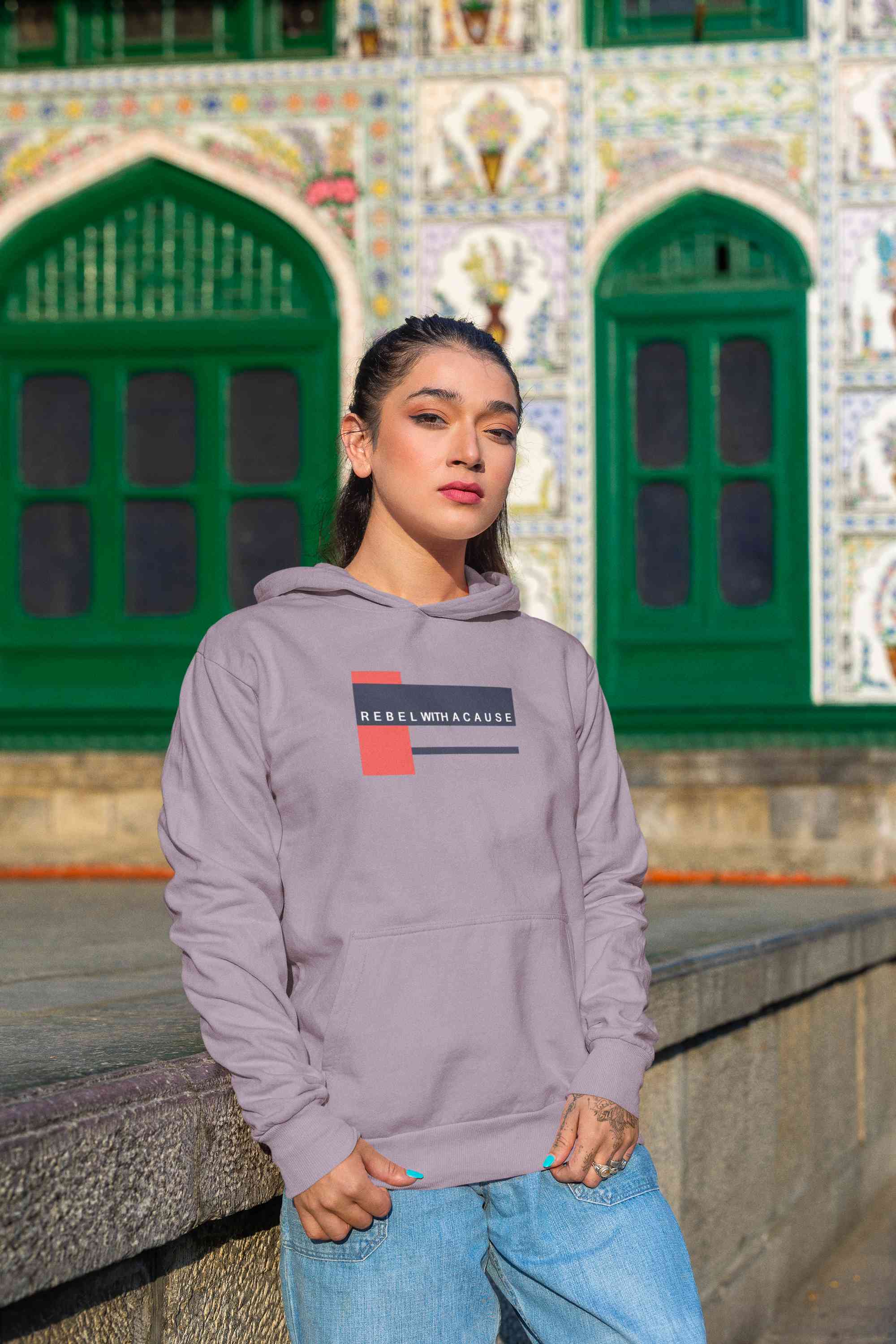 REBEL WITH A CAUSE Hoodies for Women-FunkyTeesClub