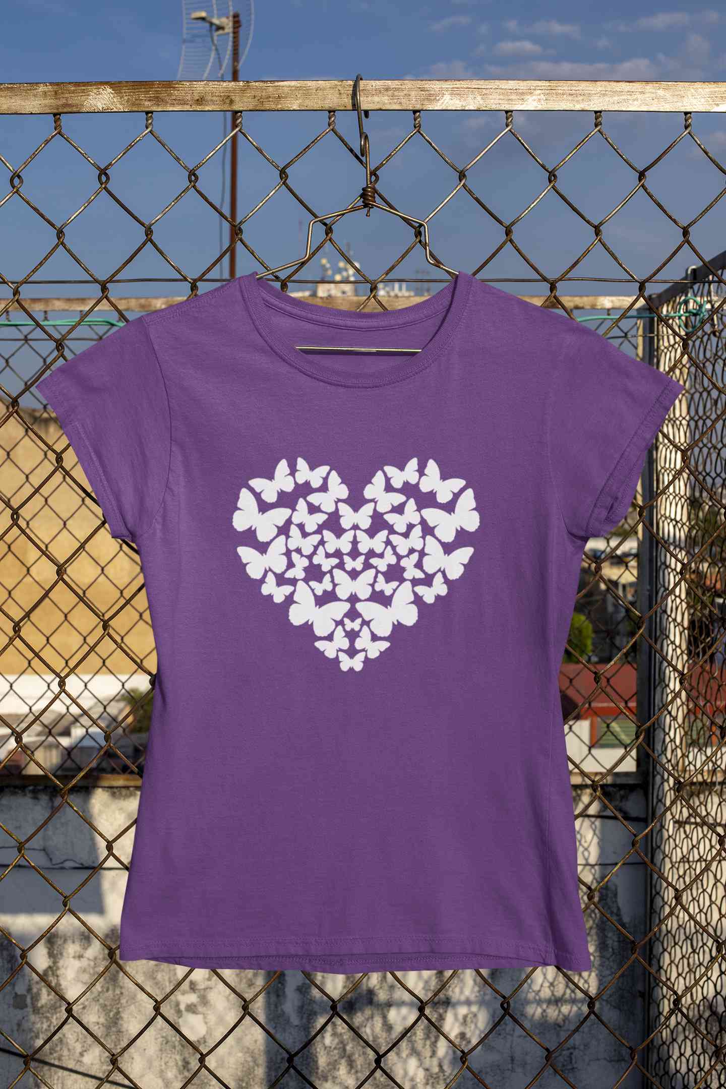 Butterflies In The Form Of A Heart Vector Women Half Sleeves T-shirt- FunkyTeesClub