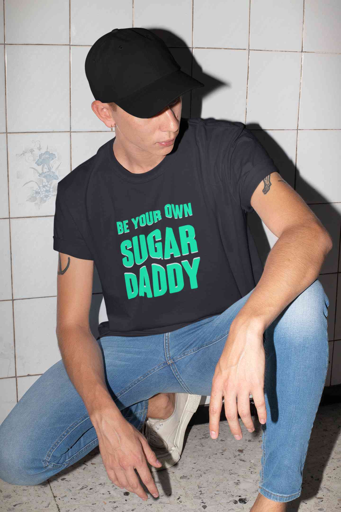 Be Your Own Sugar Daddy Mens Half Sleeves T-shirt- FunkyTeesClub