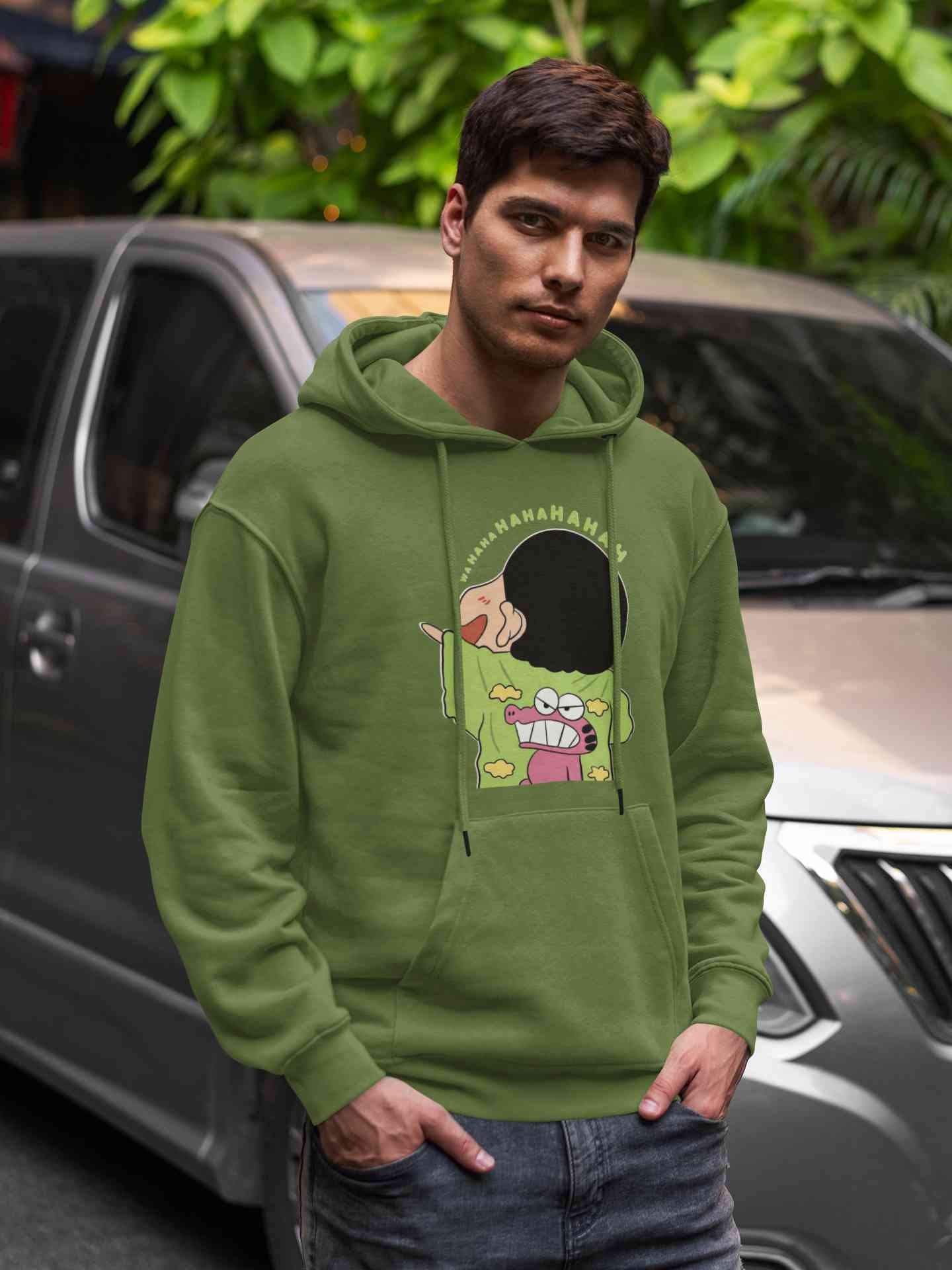 Hahaha Cartoon Funny Memes Men Hoodies-FunkyTeesClub