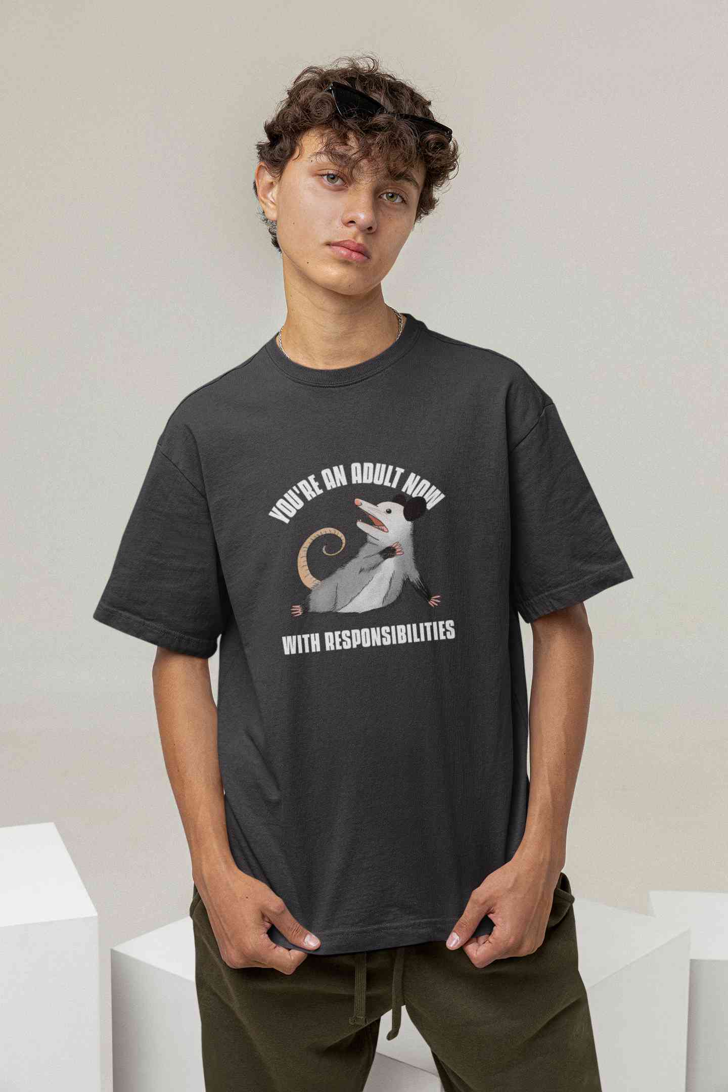 You Are An Adult Now With Responsibilities Funny Mens Half Sleeves T-shirt- FunkyTeesClub