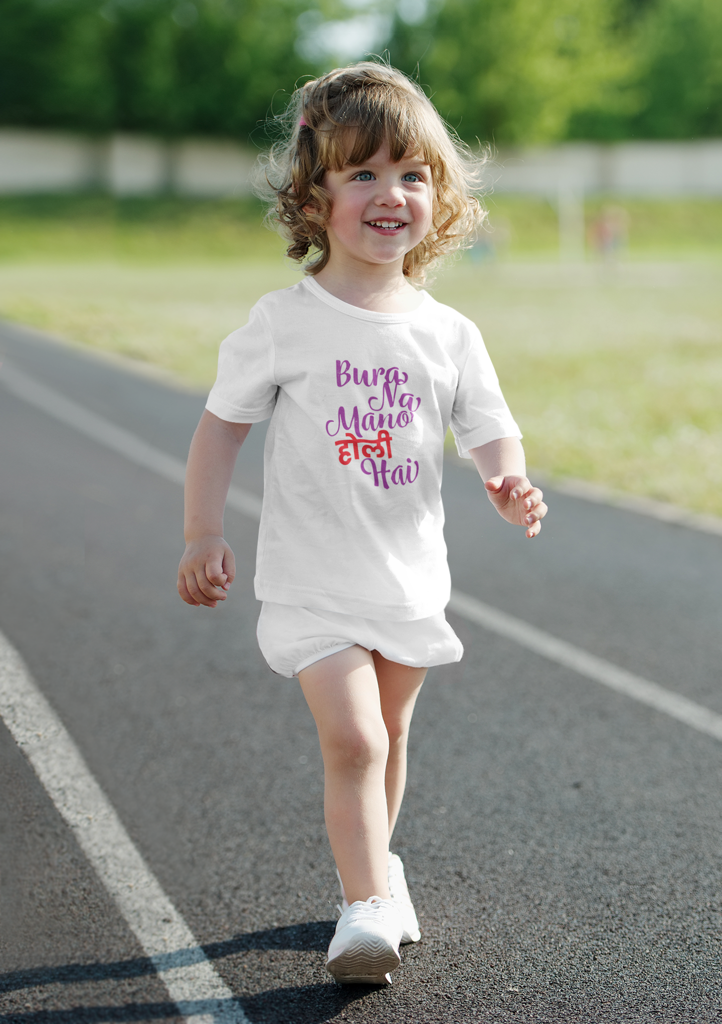 Bura Na Mano Holi Hai Half Sleeves T-Shirt For Girls -FunkyTeesClub