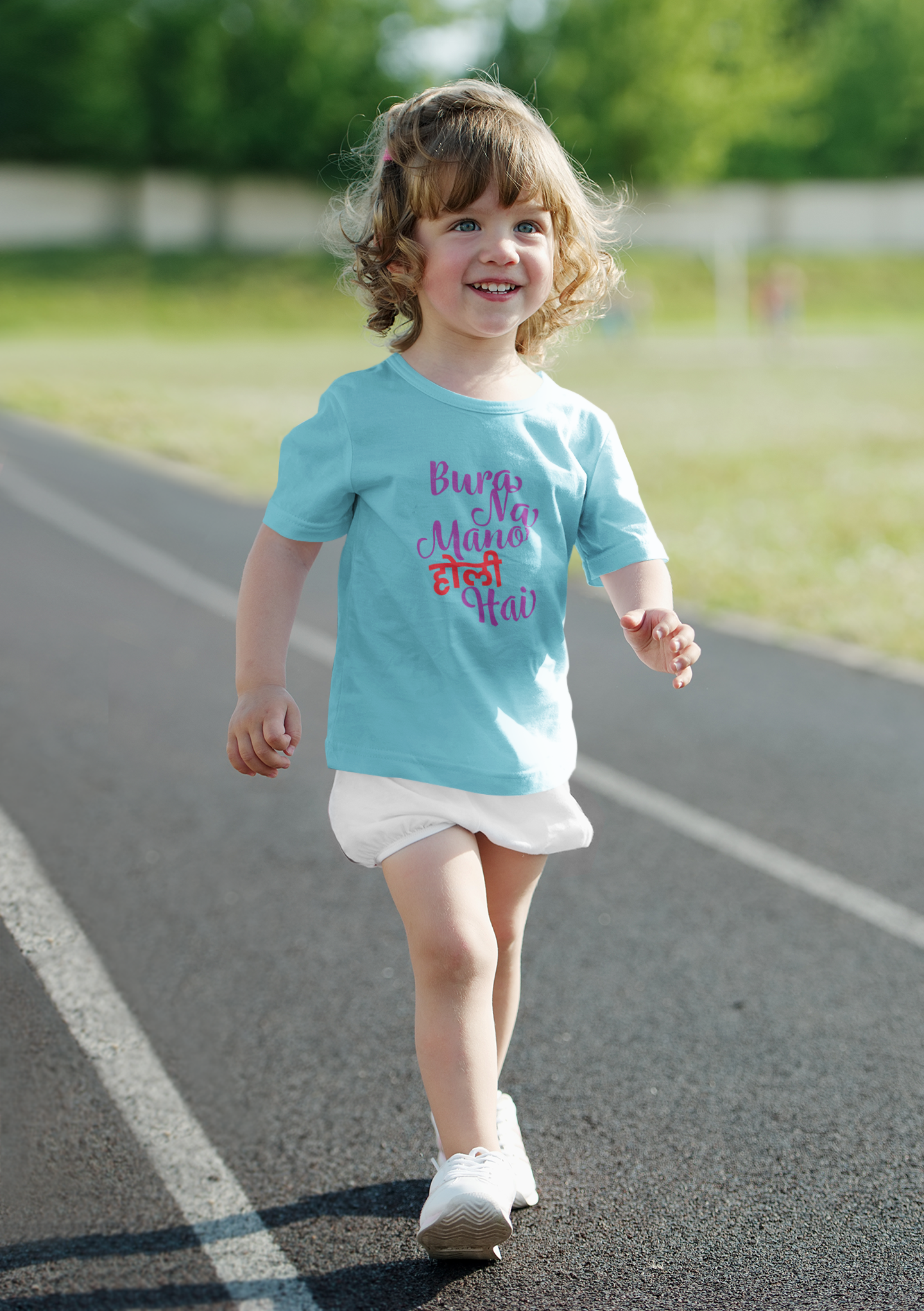 Bura Na Mano Holi Hai Half Sleeves T-Shirt For Girls -FunkyTeesClub