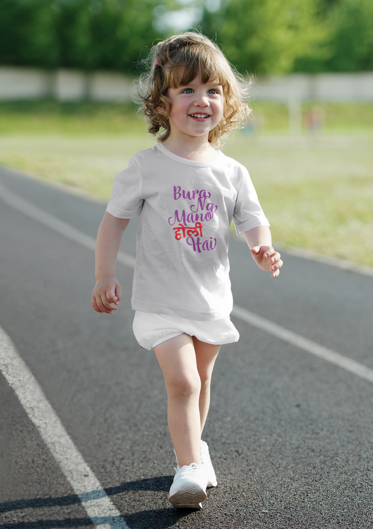 Bura Na Mano Holi Hai Half Sleeves T-Shirt For Girls -FunkyTeesClub