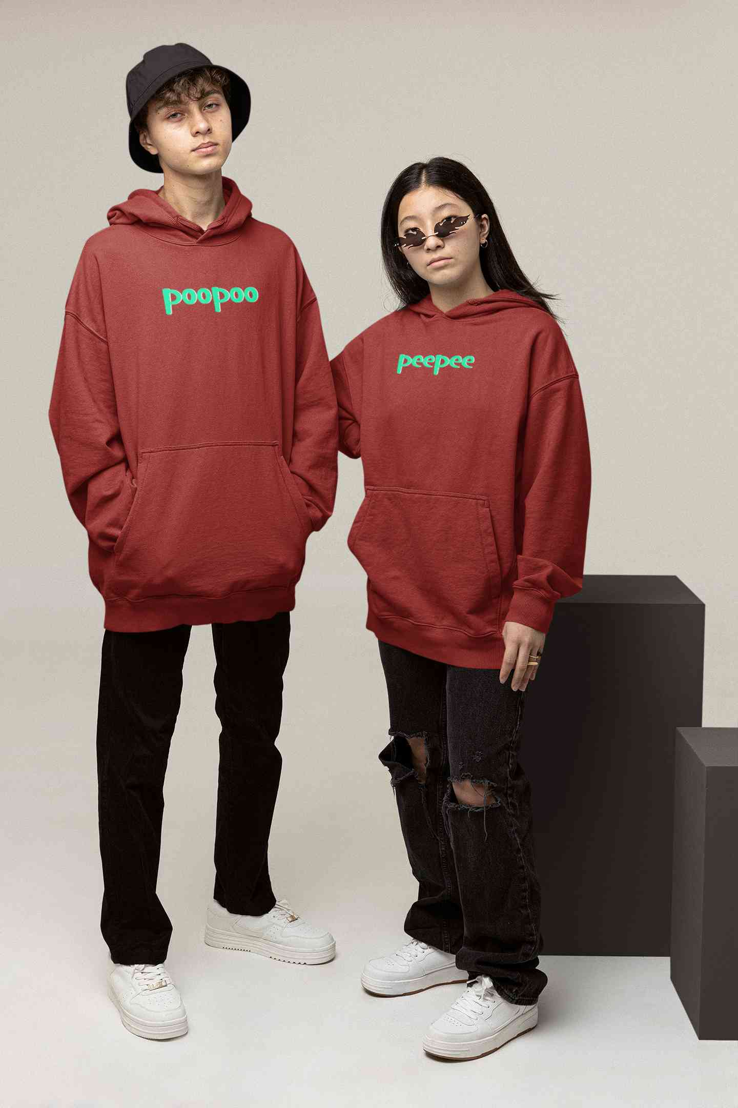 PeePee PooPoo Lovey Dovey Couple Hoodie-FunkyTeesClub