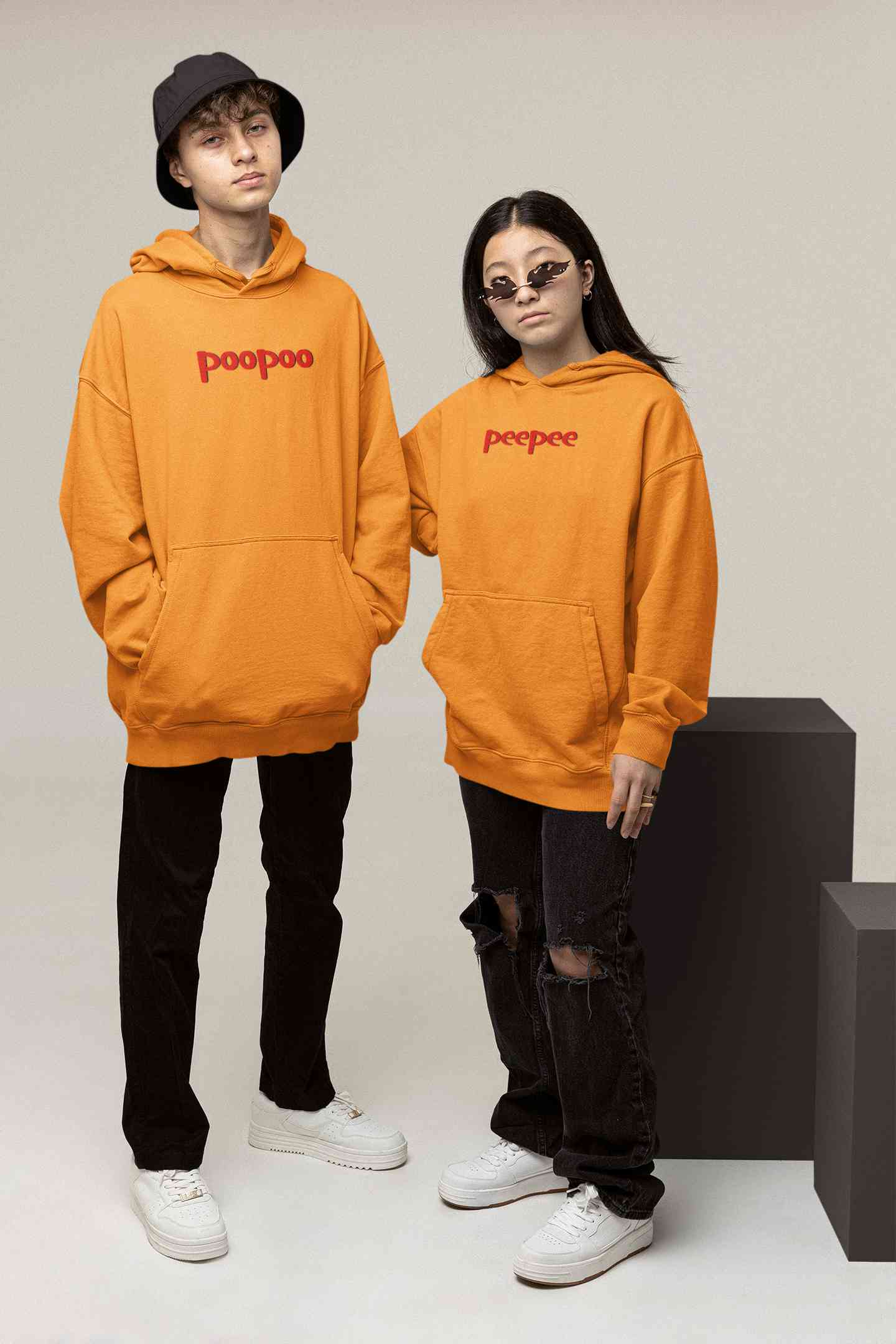 PeePee PooPoo Lovey Dovey Couple Hoodie-FunkyTeesClub