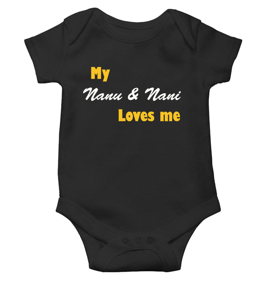 My Nana Nani Love Me Black Rompers for Baby Boy - FunkyTeesClub