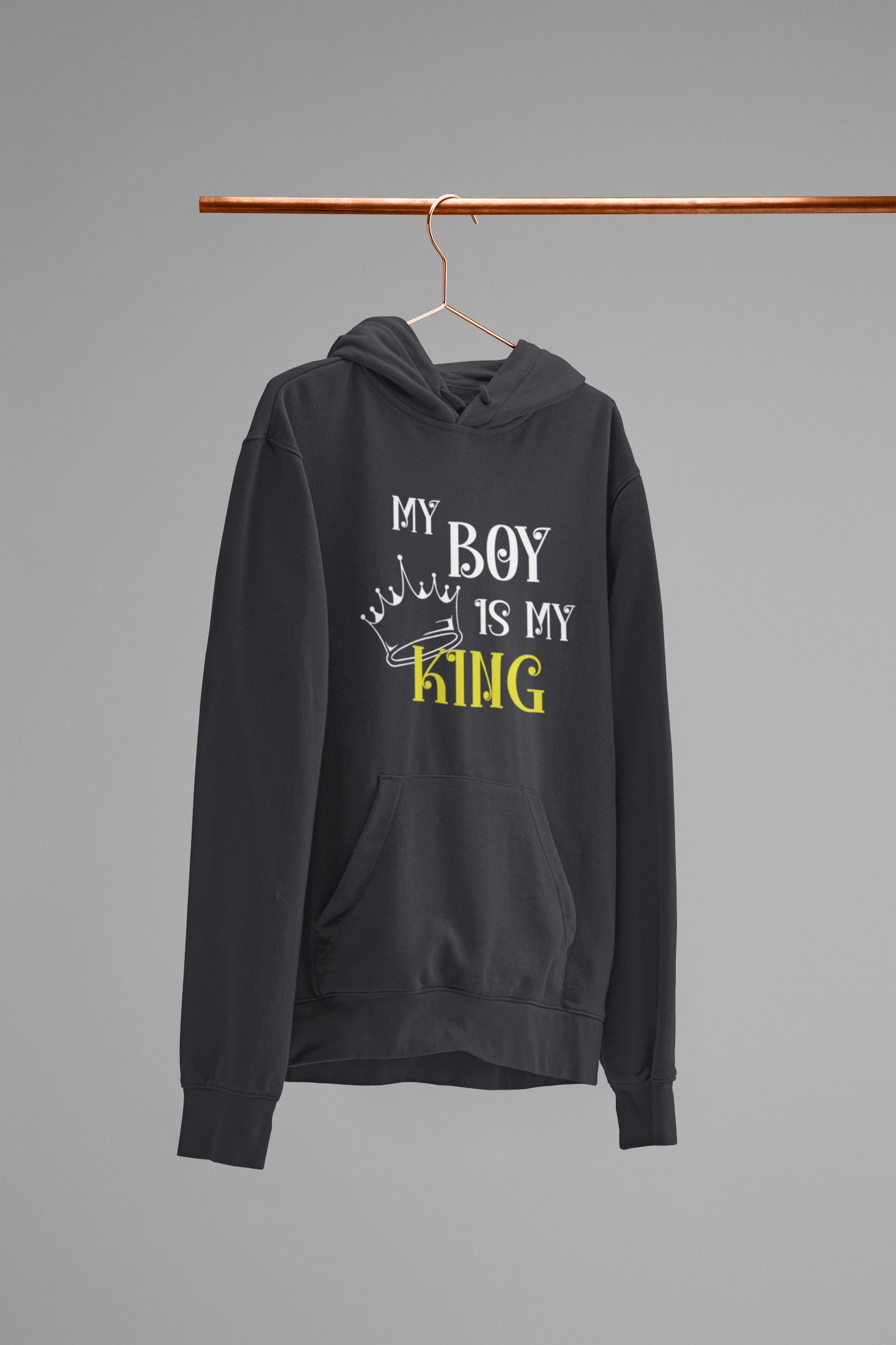 My Boy Is My King Mother And Son Black Matching Hoodies- FunkyTeesClub