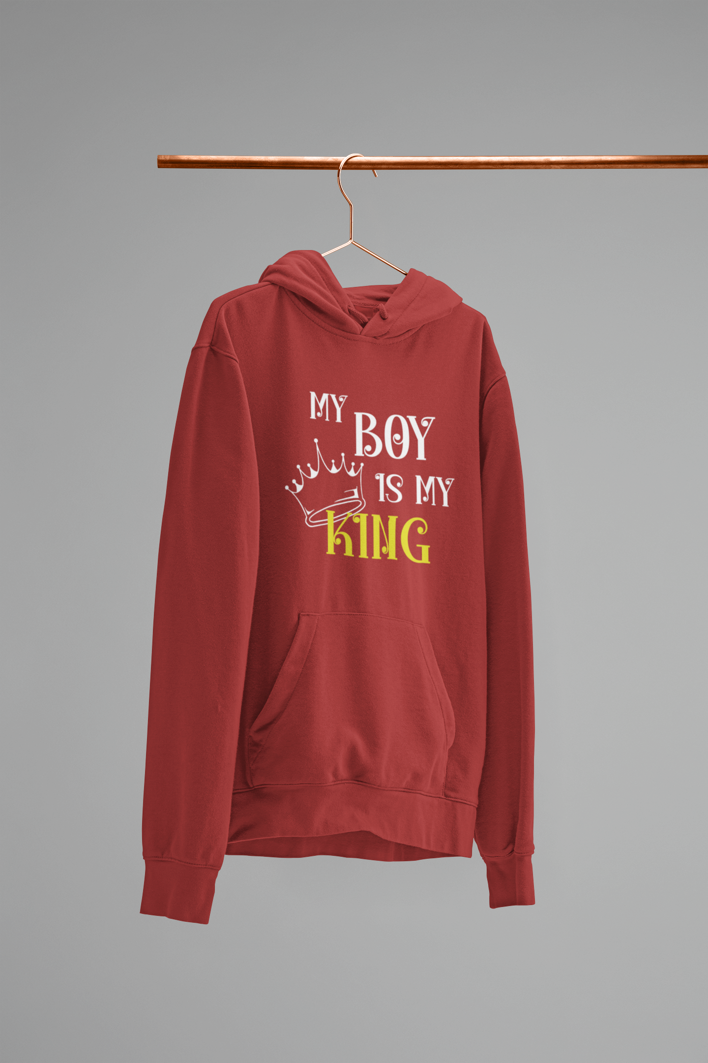 My Boy Is My King Mother And Son Red Matching Hoodies- FunkyTeesClub