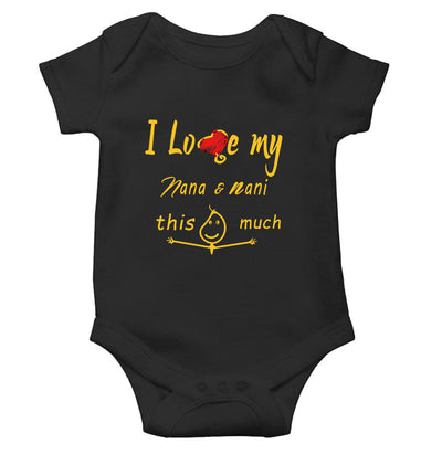 I Love My Nana Nani Black Rompers for Baby Boy - FunkyTeesClub