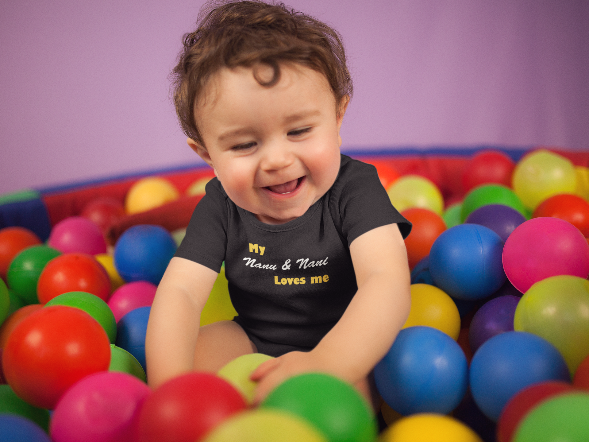 My Nana Nani Love Me Black Rompers for Baby Boy - FunkyTeesClub