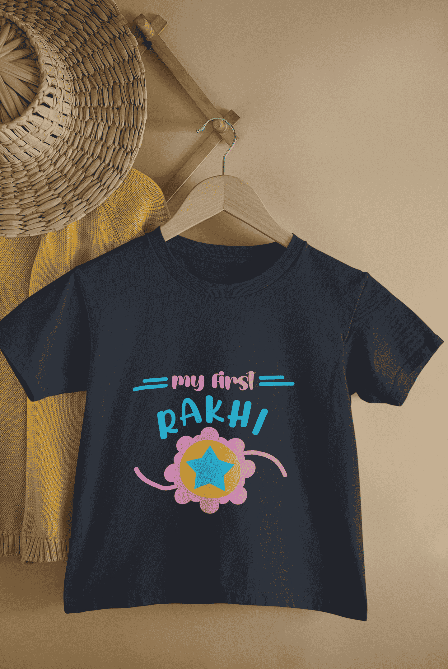 My First Rakhi Rakshabandhan Half Sleeves T-Shirt For Girls -FunkyTeesClub