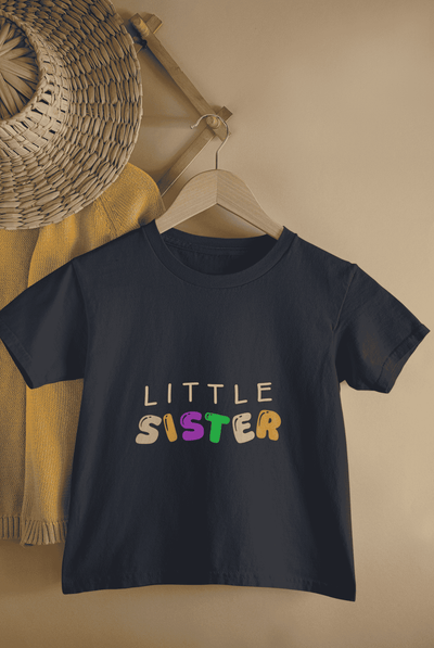 Little Sister Rakshabandhan Half Sleeves T-Shirt For Girls -FunkyTeesClub