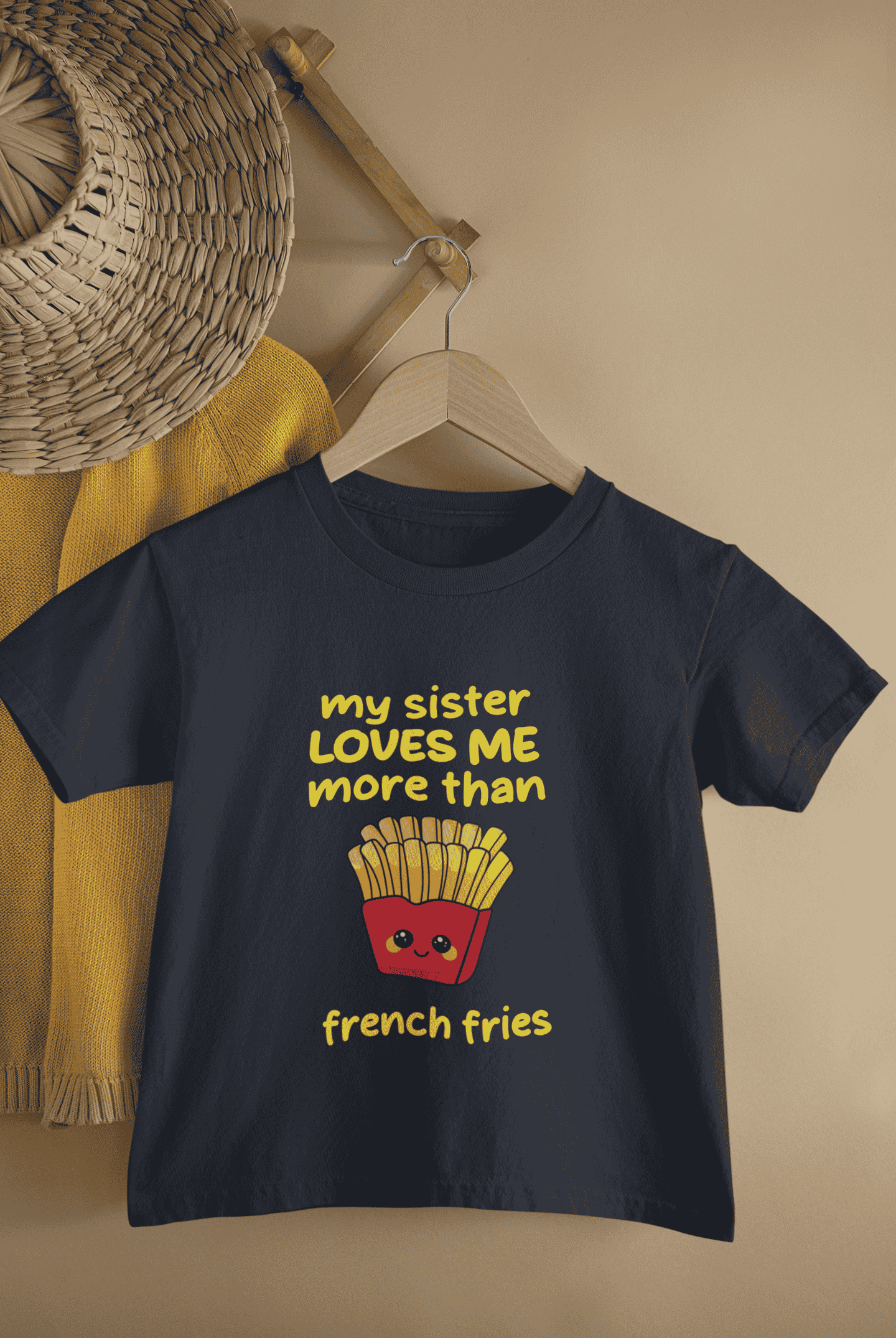 My Sister Loves Me More Than French Fries Rakshabandhan Half Sleeves T-Shirt for Boys -FunkyTeesClub