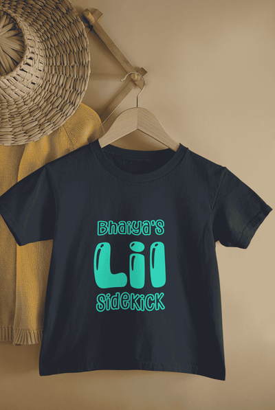 Bhaiyas Little Sidekick Rakshabandhan Half Sleeves T-Shirt For Girls -FunkyTeesClub