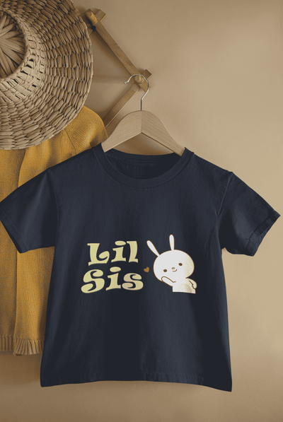 Lil Sis Rakshabandhan Half Sleeves T-Shirt For Girls -FunkyTeesClub