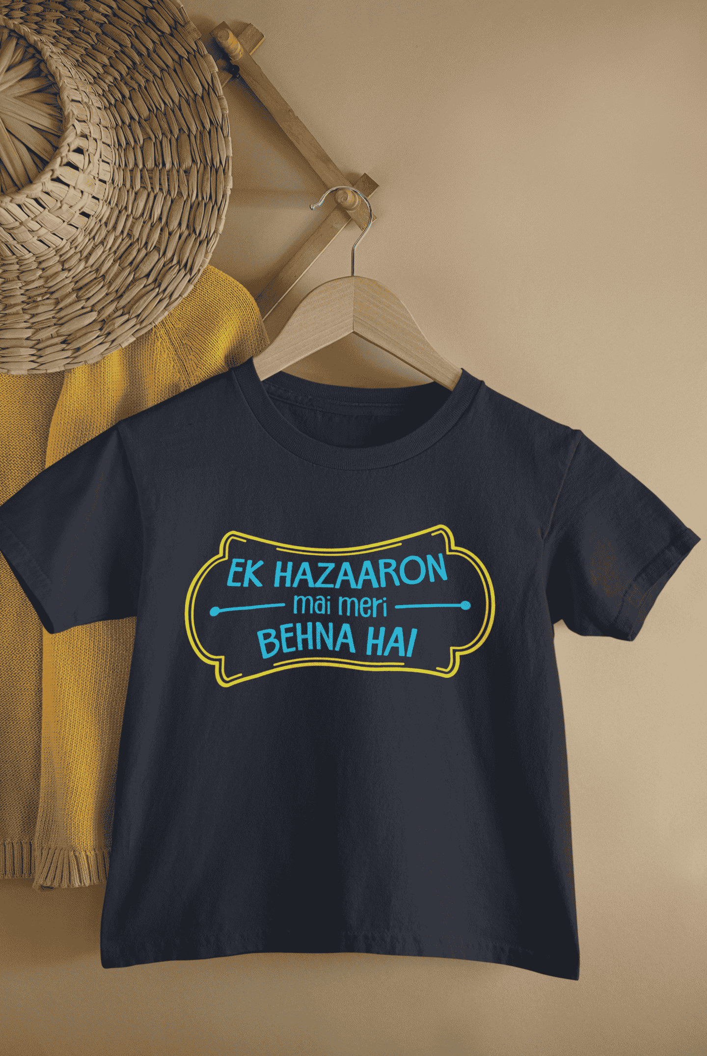 Ek Hazaron Mai Meri Behna Hai Rakshabandhan Half Sleeves T-Shirt for Boys -FunkyTeesClub