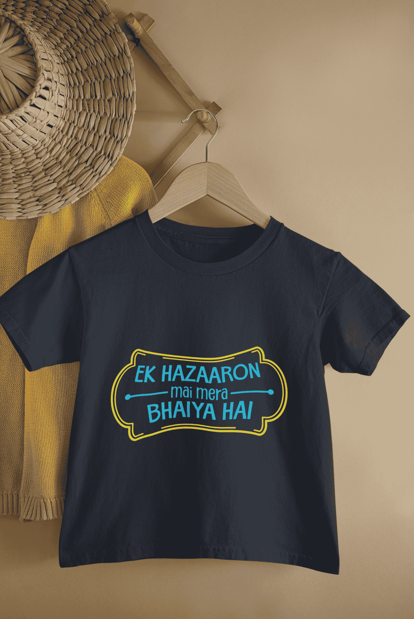 Ek Hazaron Mai Mera Bhaiya Hai Rakshabandhan Half Sleeves T-Shirt For Girls -FunkyTeesClub