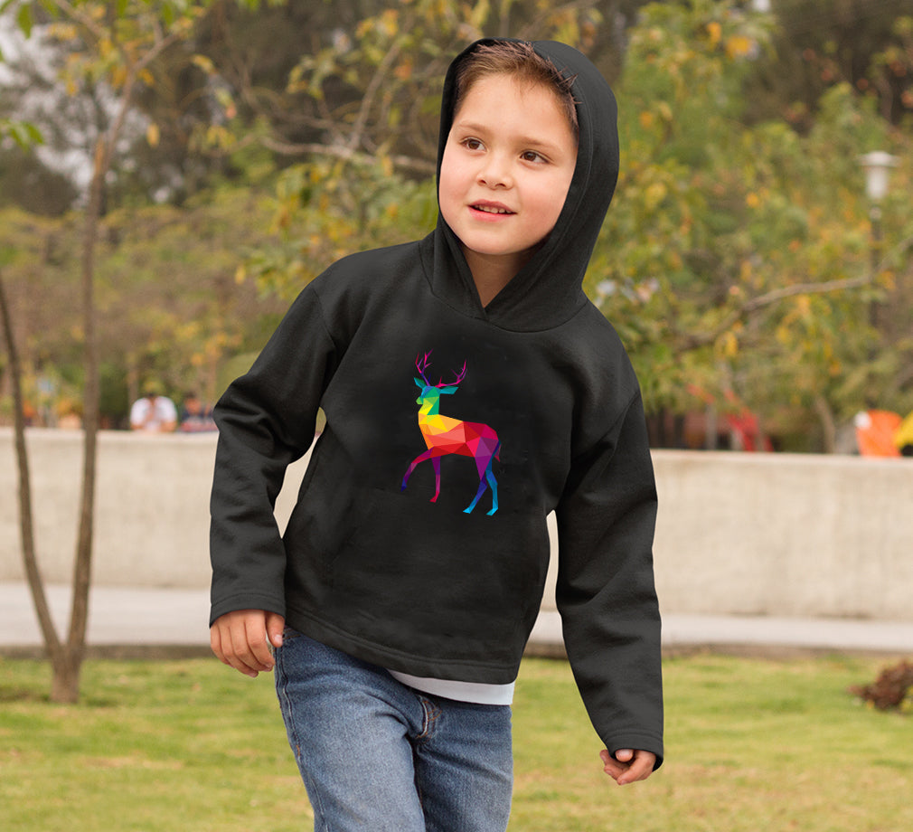 POLYGONAL DEER Boy Hoodies-FunkyTeesClub