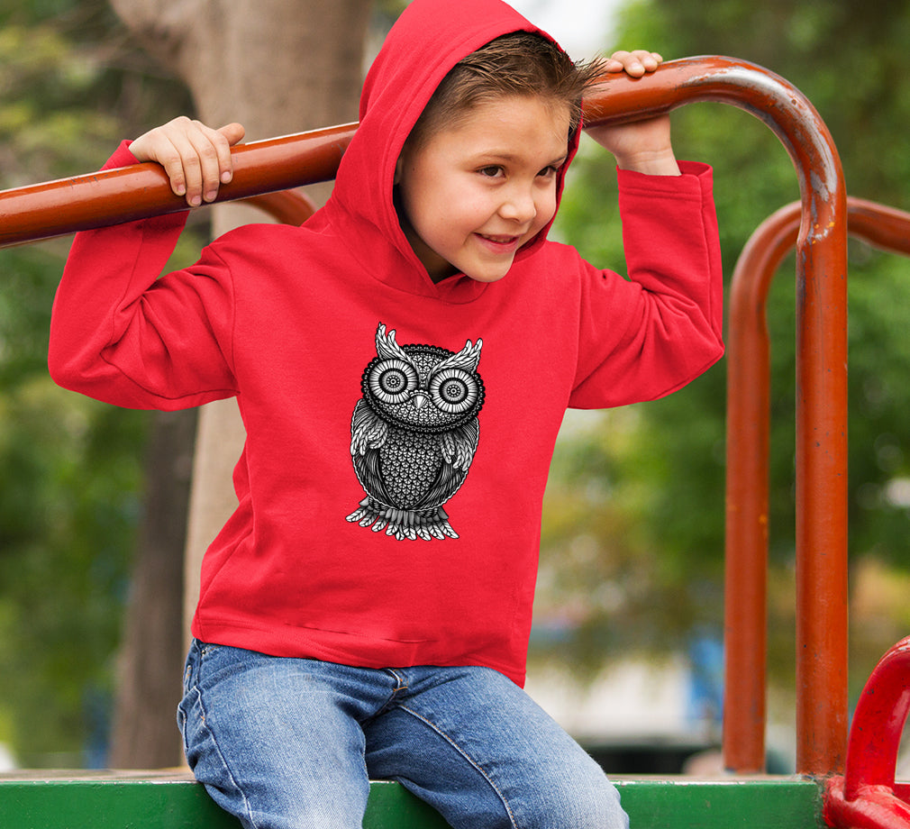 Ornamental Owl Boy Hoodies-FunkyTeesClub