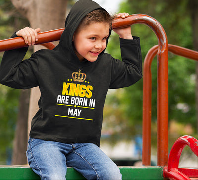 Kings Are Born In May Boy Hoodies-FunkyTeesClub