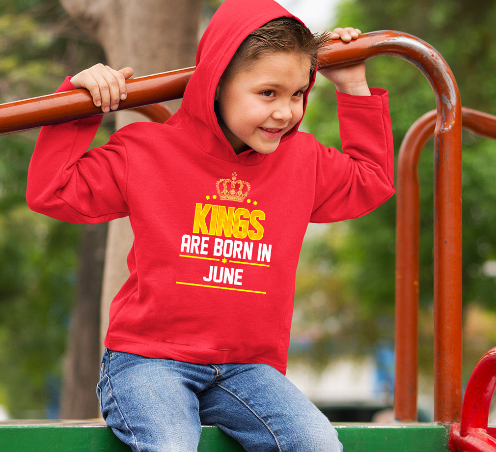 Kings Are Born In June Boy Hoodies-FunkyTeesClub
