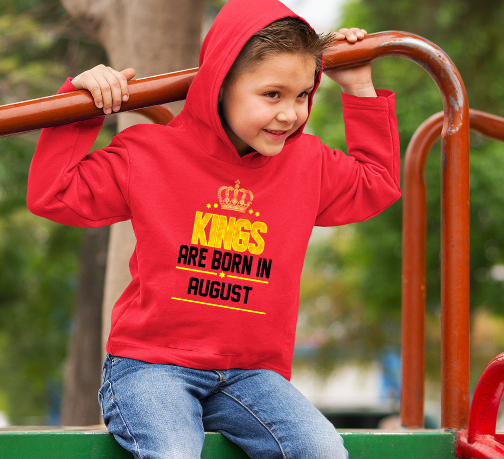 Kings Are Born In August Boy Hoodies-FunkyTeesClub