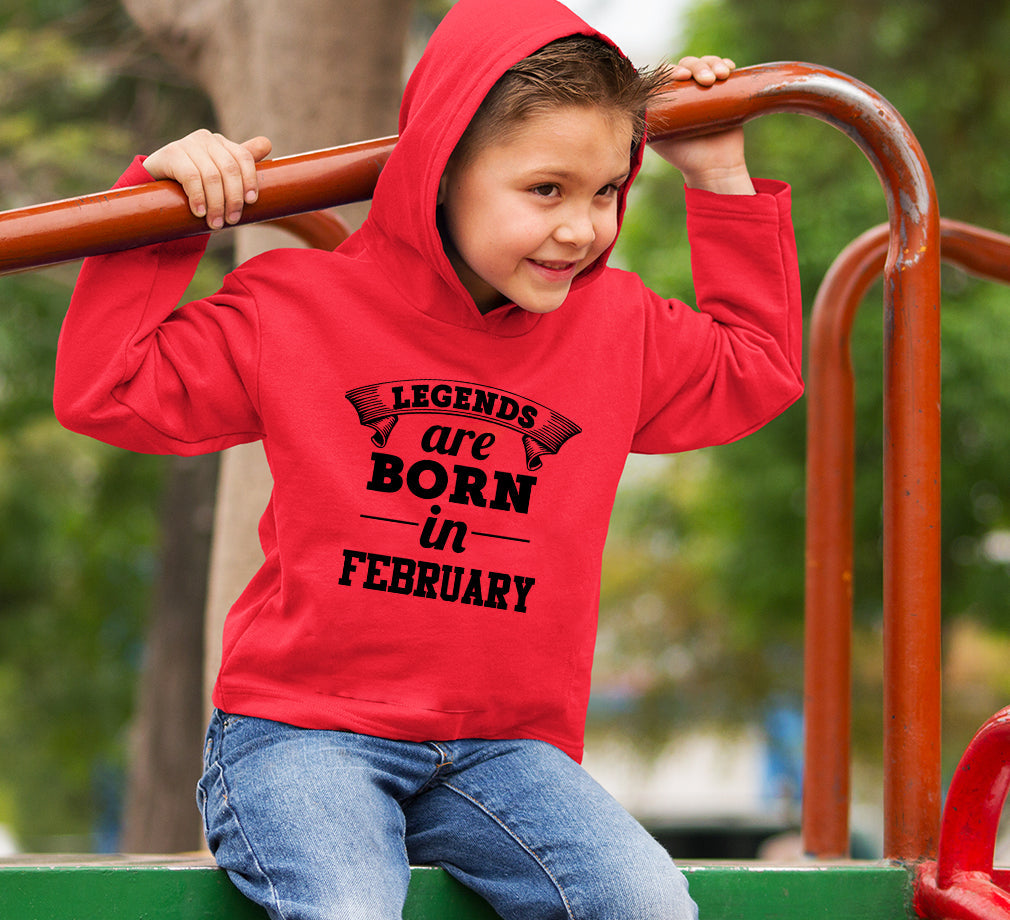 Legends are Born in February Boy Hoodies-FunkyTeesClub