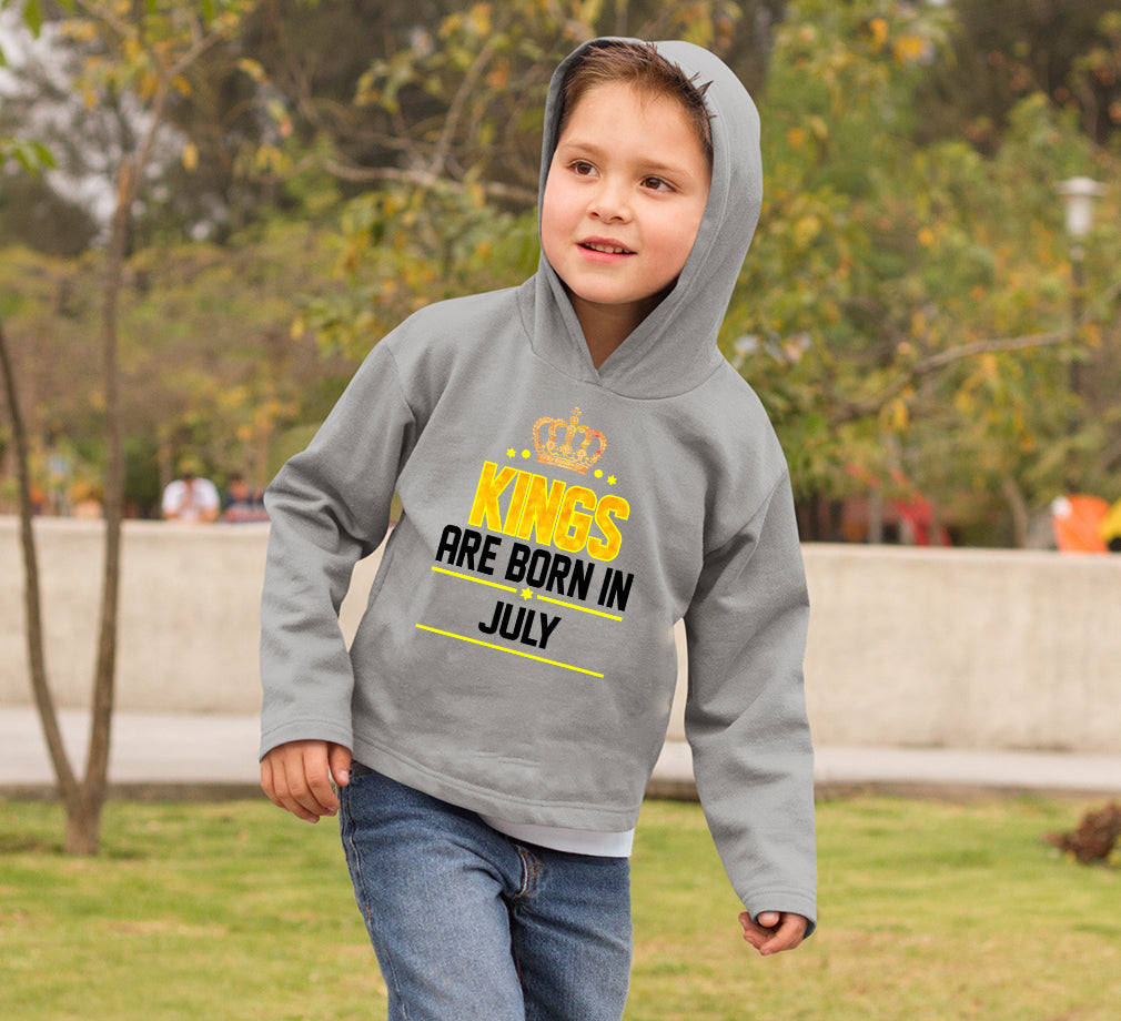 Kings Are Born In July Boy Hoodies-FunkyTeesClub