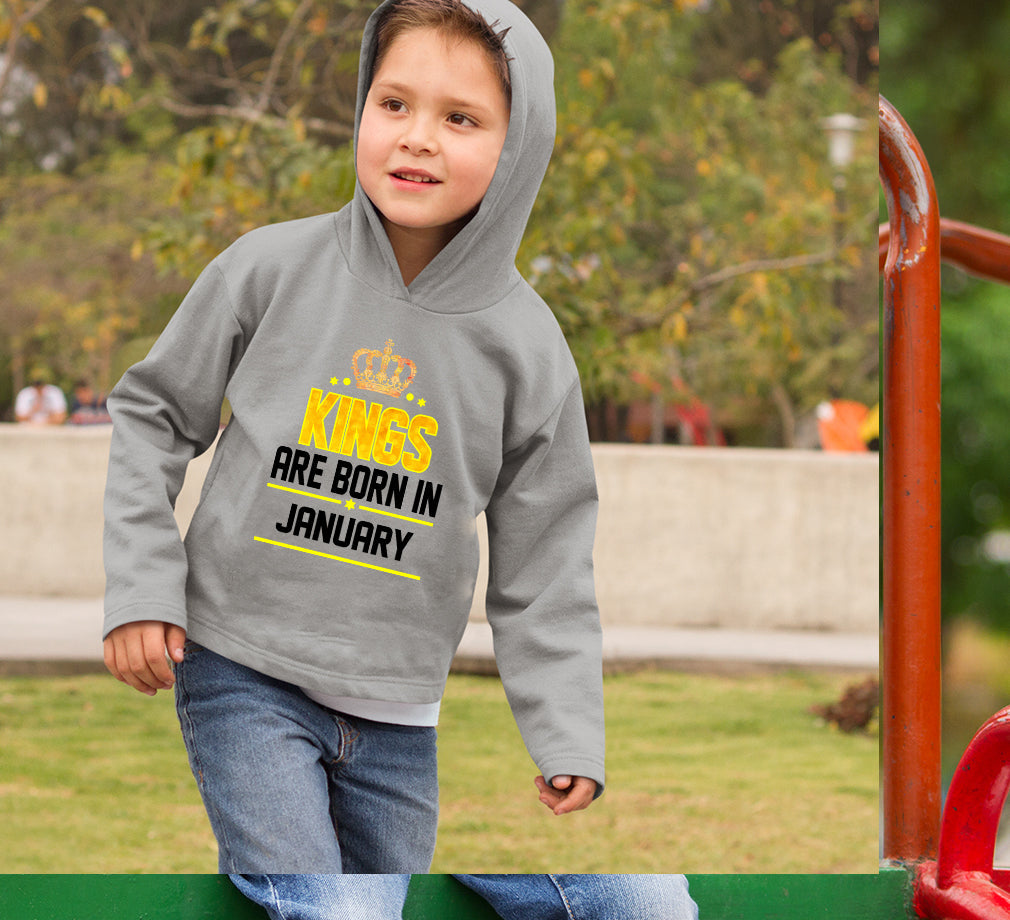 Kings Are Born In January Boy Hoodies-FunkyTeesClub