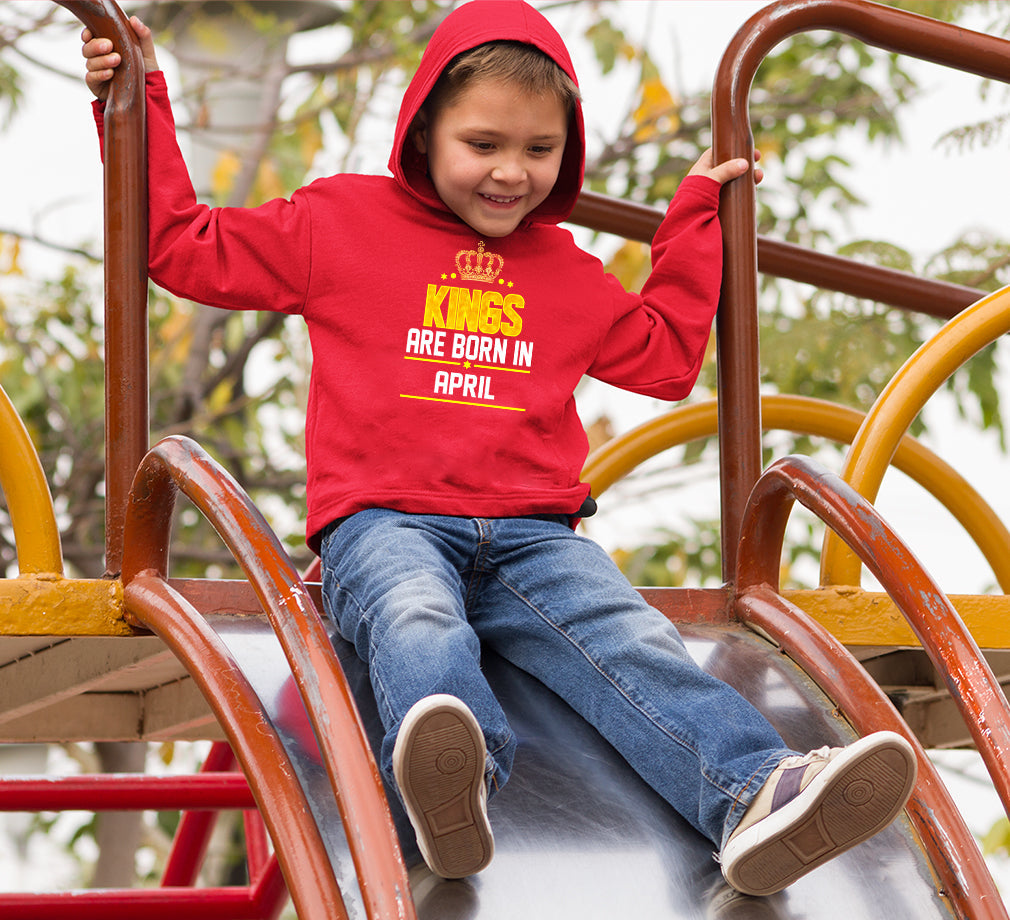 Kings Are Born In April Boy Hoodies-FunkyTeesClub